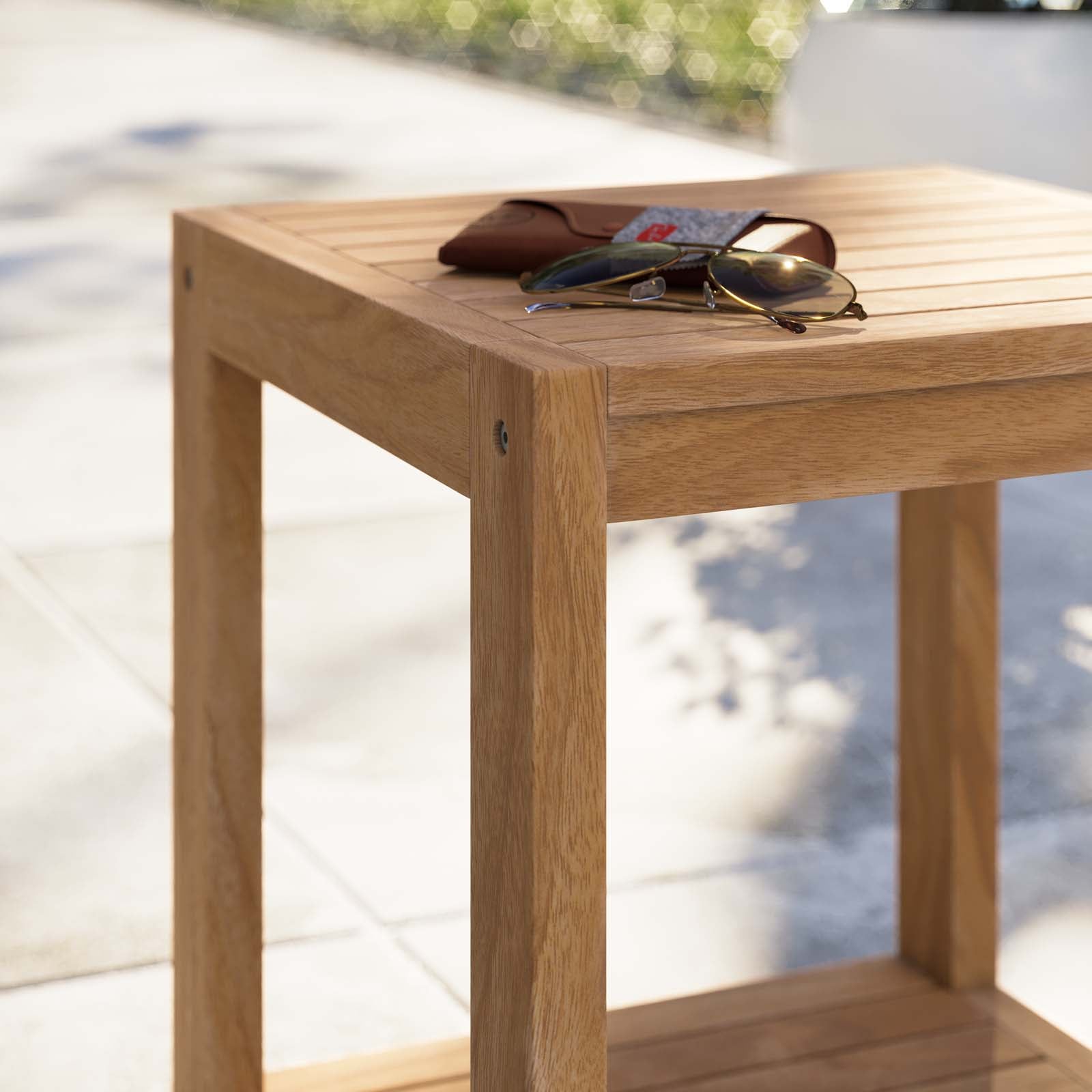 Carlsbad Teak Wood Outdoor Patio Side Table