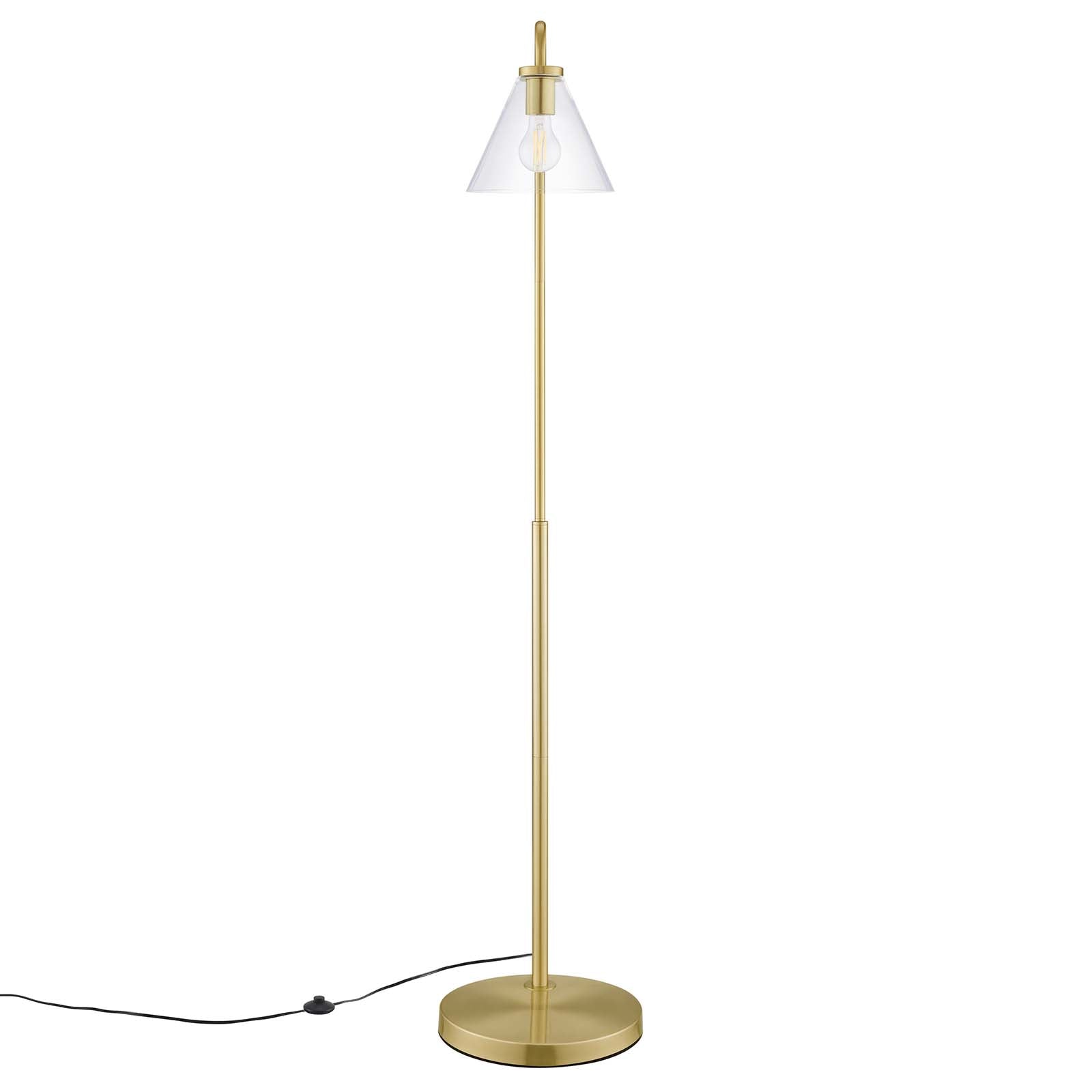 Element Transparent Glass Glass and Metal Floor Lamp - East Shore Modern Home Furnishings