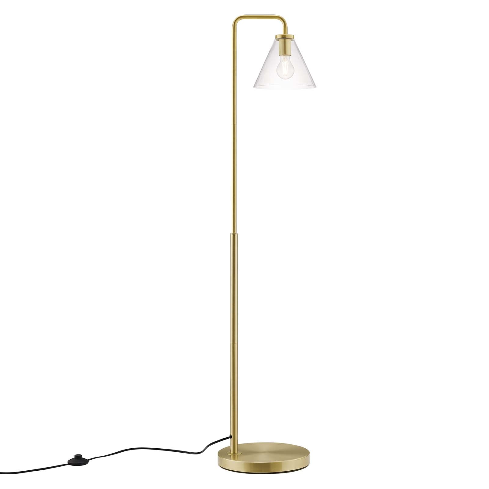 Element Transparent Glass Glass and Metal Floor Lamp - East Shore Modern Home Furnishings