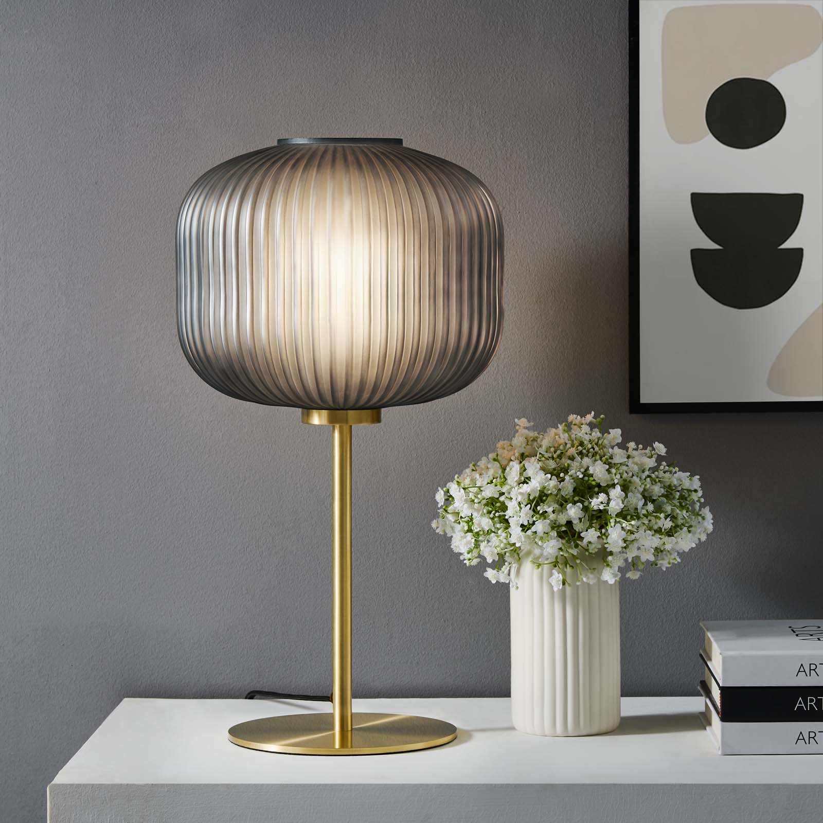 Reprise Glass Sphere Glass and Metal Table Lamp - East Shore Modern Home Furnishings