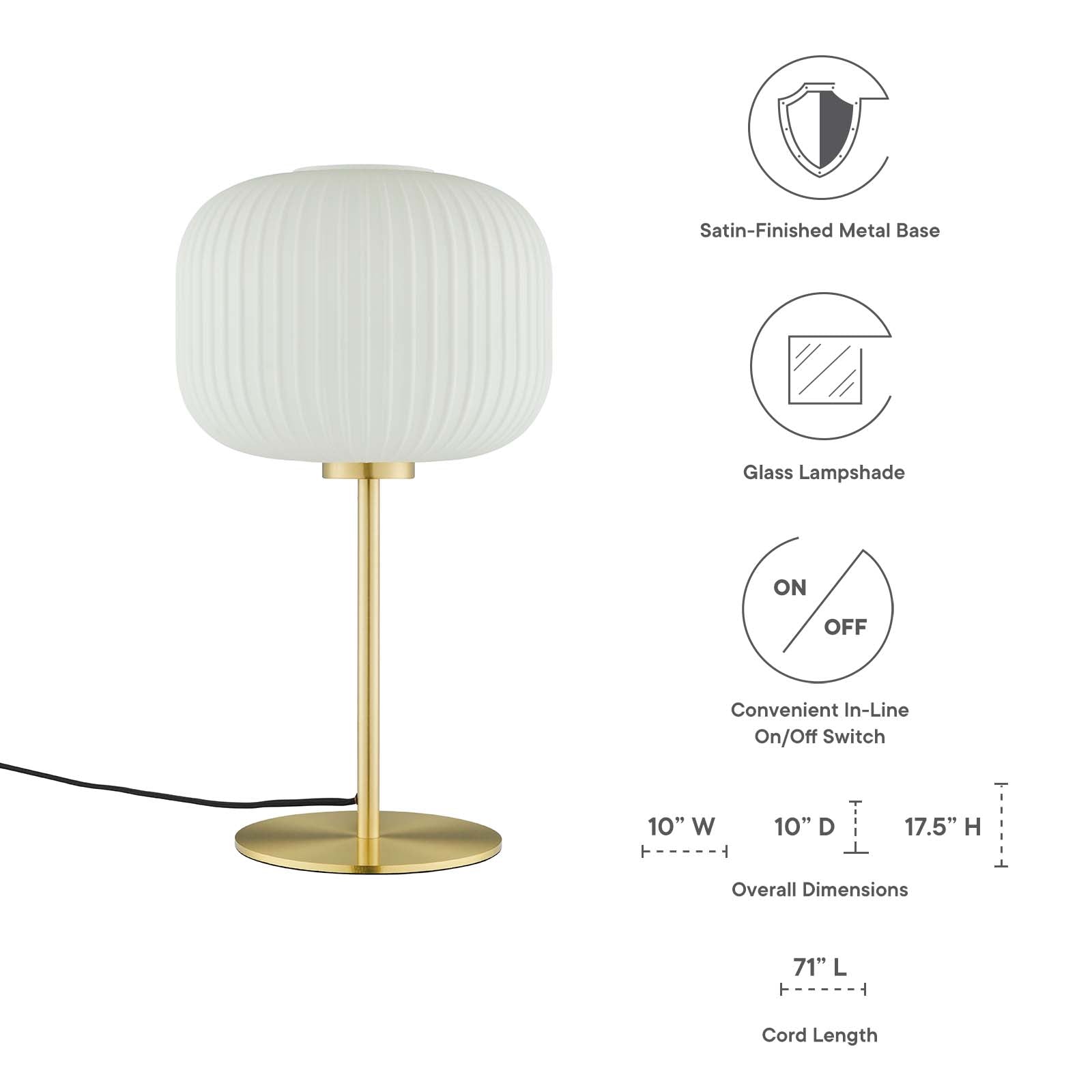 Reprise Glass Sphere Glass and Metal Table Lamp - East Shore Modern Home Furnishings