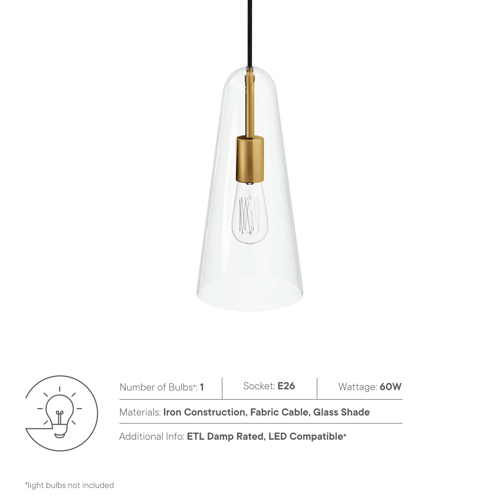 Beacon 1-Light Pendant Light - East Shore Modern Home Furnishings