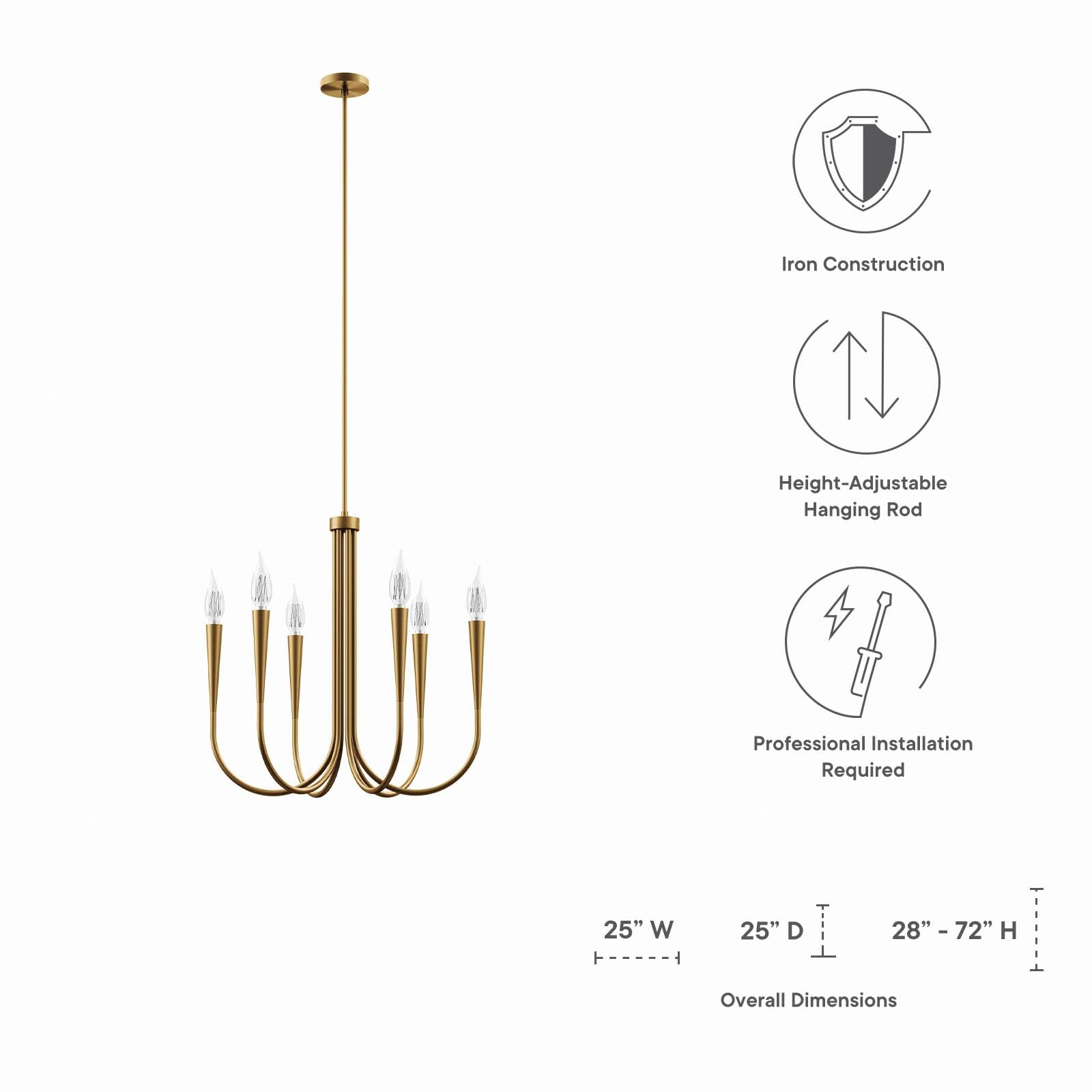 Penrose 6-Light Chandelier - East Shore Modern Home Furnishings