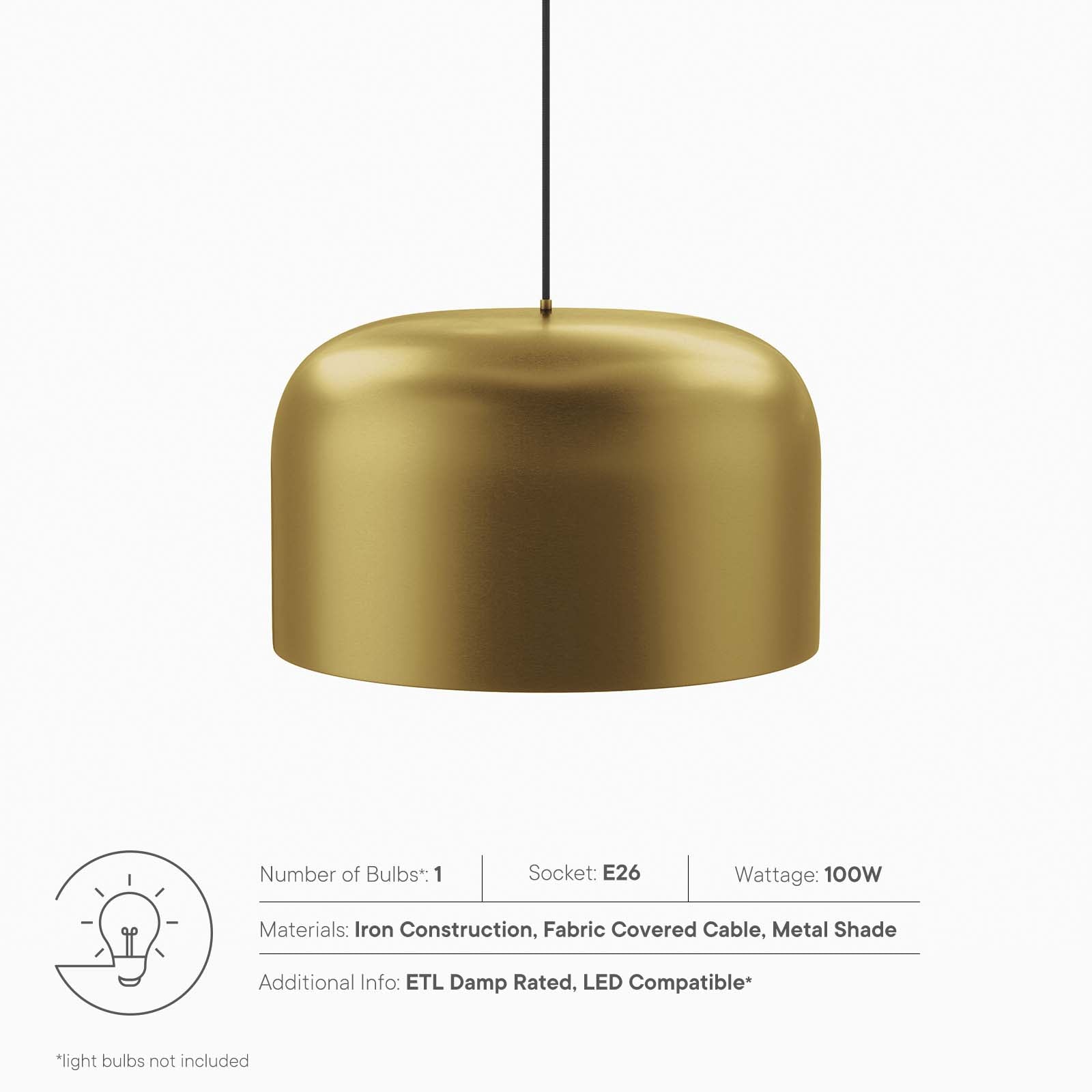 Avenue 1-Light Pendant Light - East Shore Modern Home Furnishings