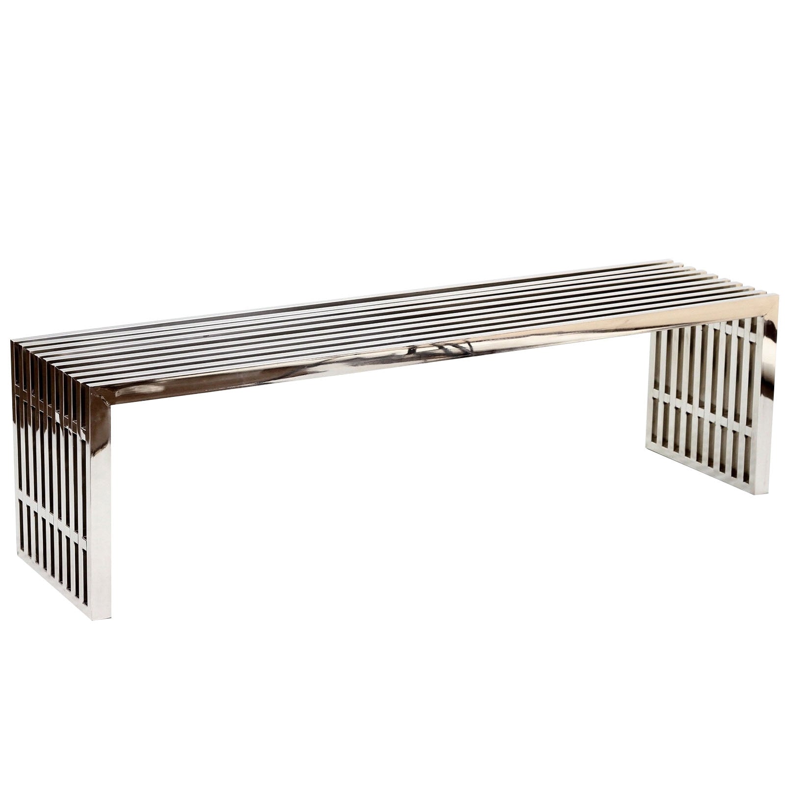 Gridiron Large Stainless Steel Bench - East Shore Modern Home Furnishings