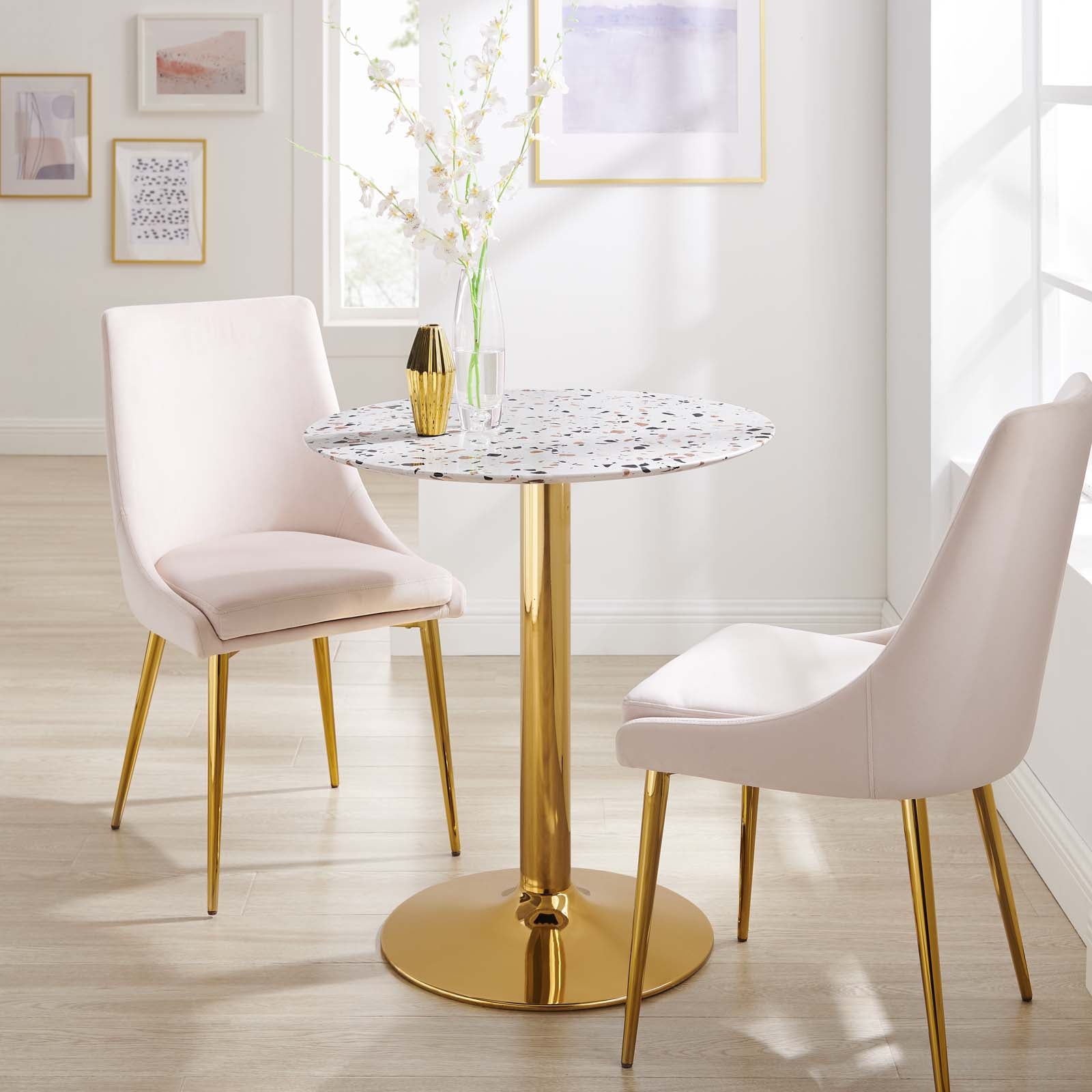 Verne 28" Round Terrazzo Dining Table - East Shore Modern Home Furnishings