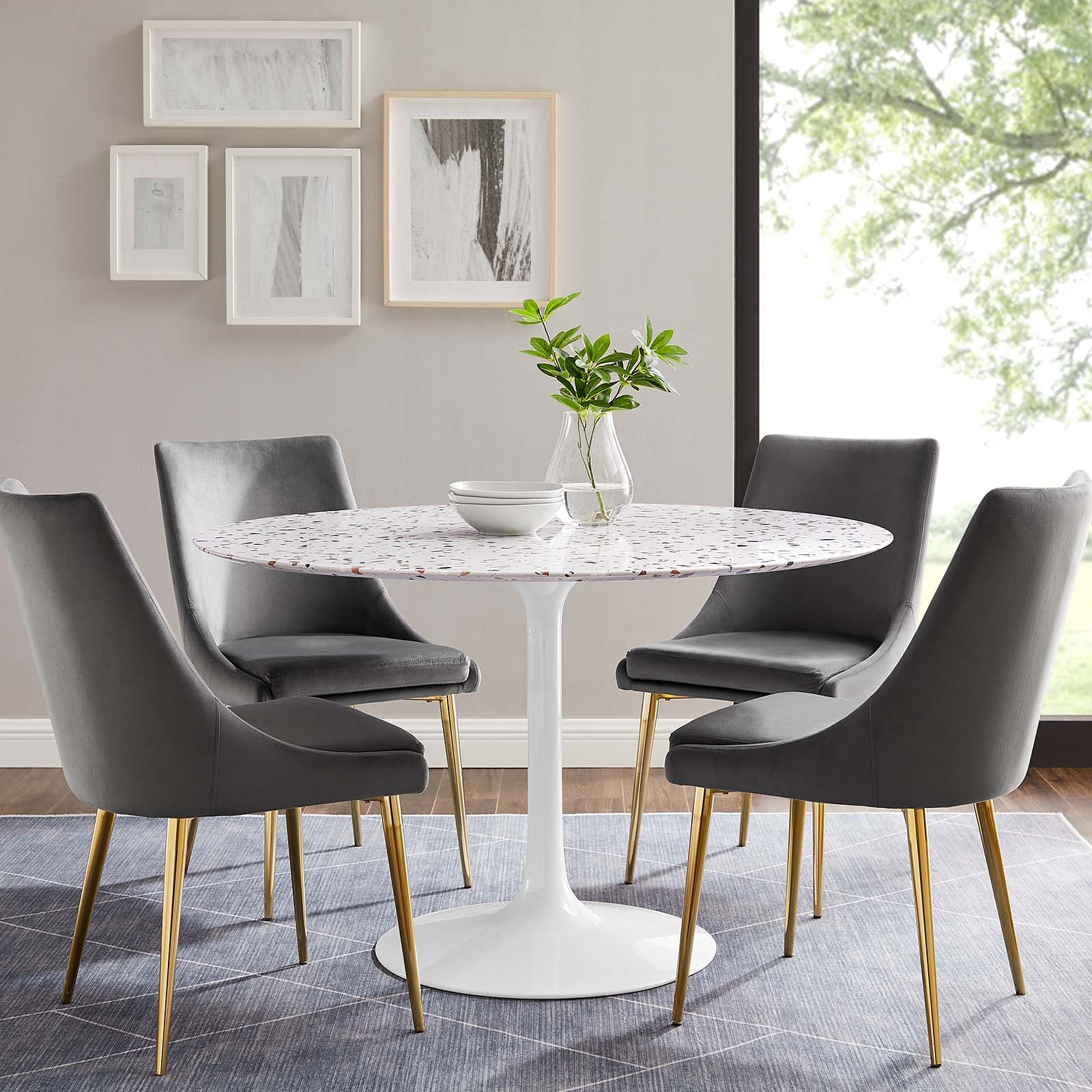 Lippa 47" Round Terrazzo Dining Table - East Shore Modern Home Furnishings
