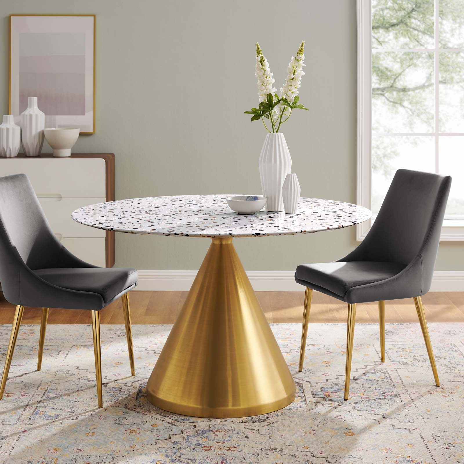 Tupelo 47" Round Terrazzo Dining Table - East Shore Modern Home Furnishings