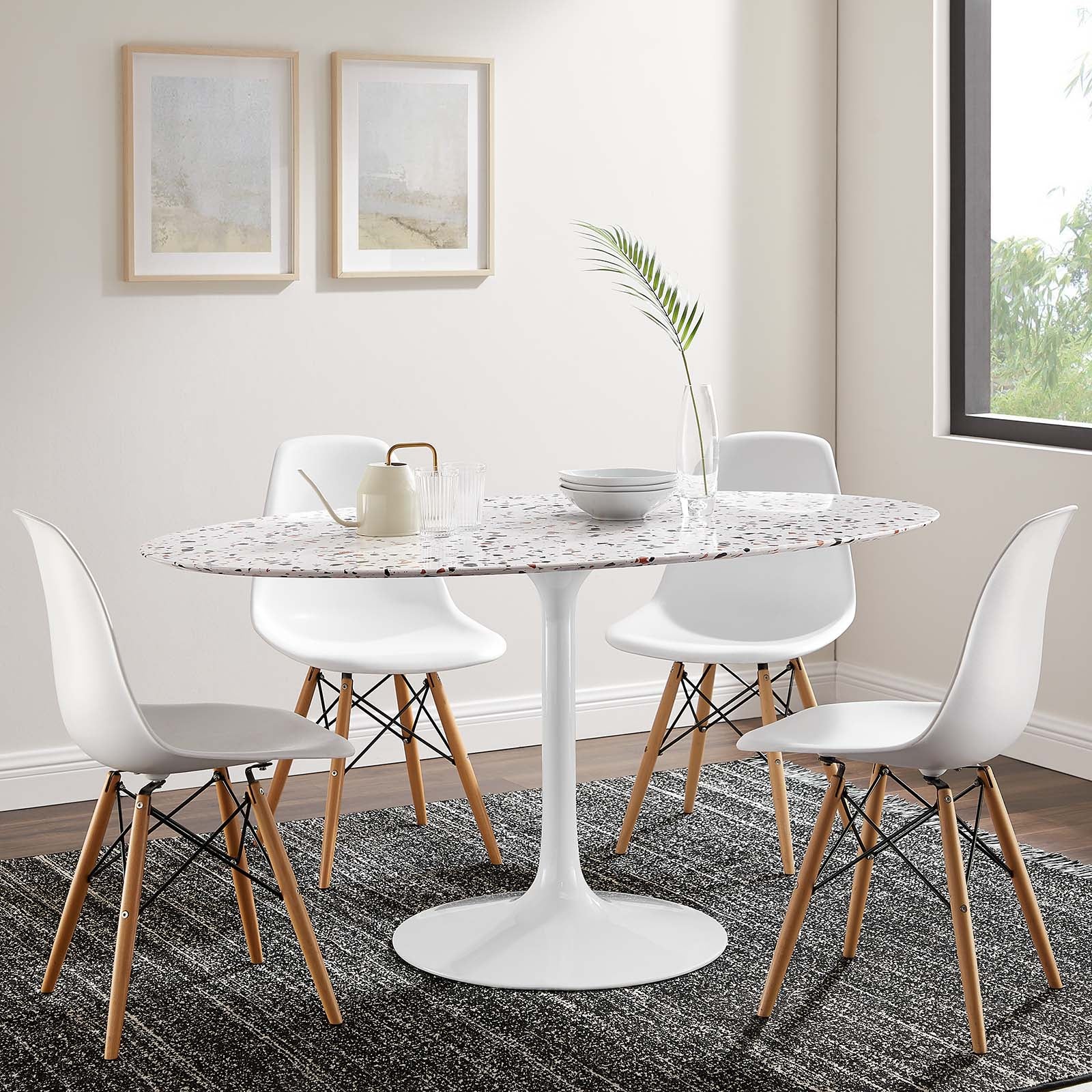 Lippa 60" Oval Terrazzo Dining Table - East Shore Modern Home Furnishings