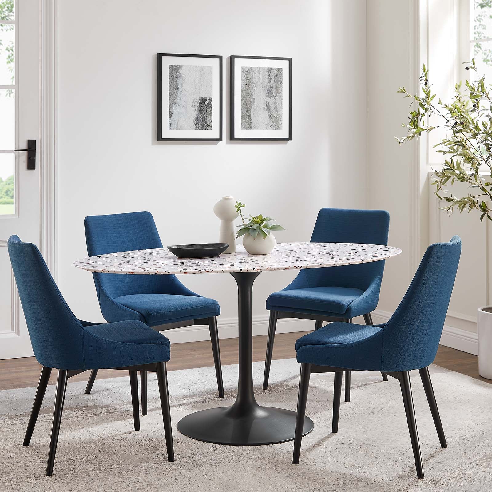 Lippa 60" Oval Terrazzo Dining Table - East Shore Modern Home Furnishings
