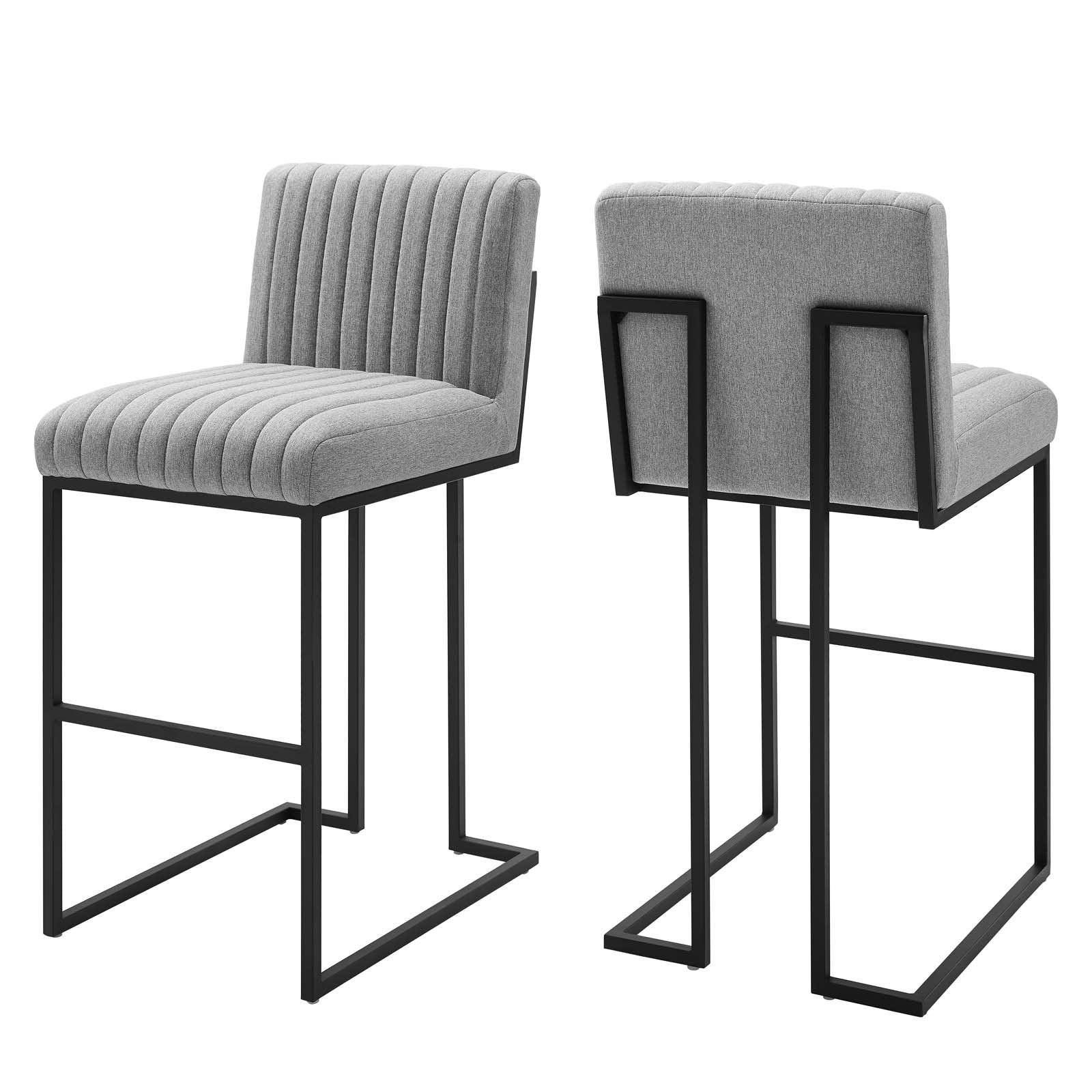 Indulge Channel Tufted Fabric Bar Stools - Set of 2 - East Shore Modern Home Furnishings