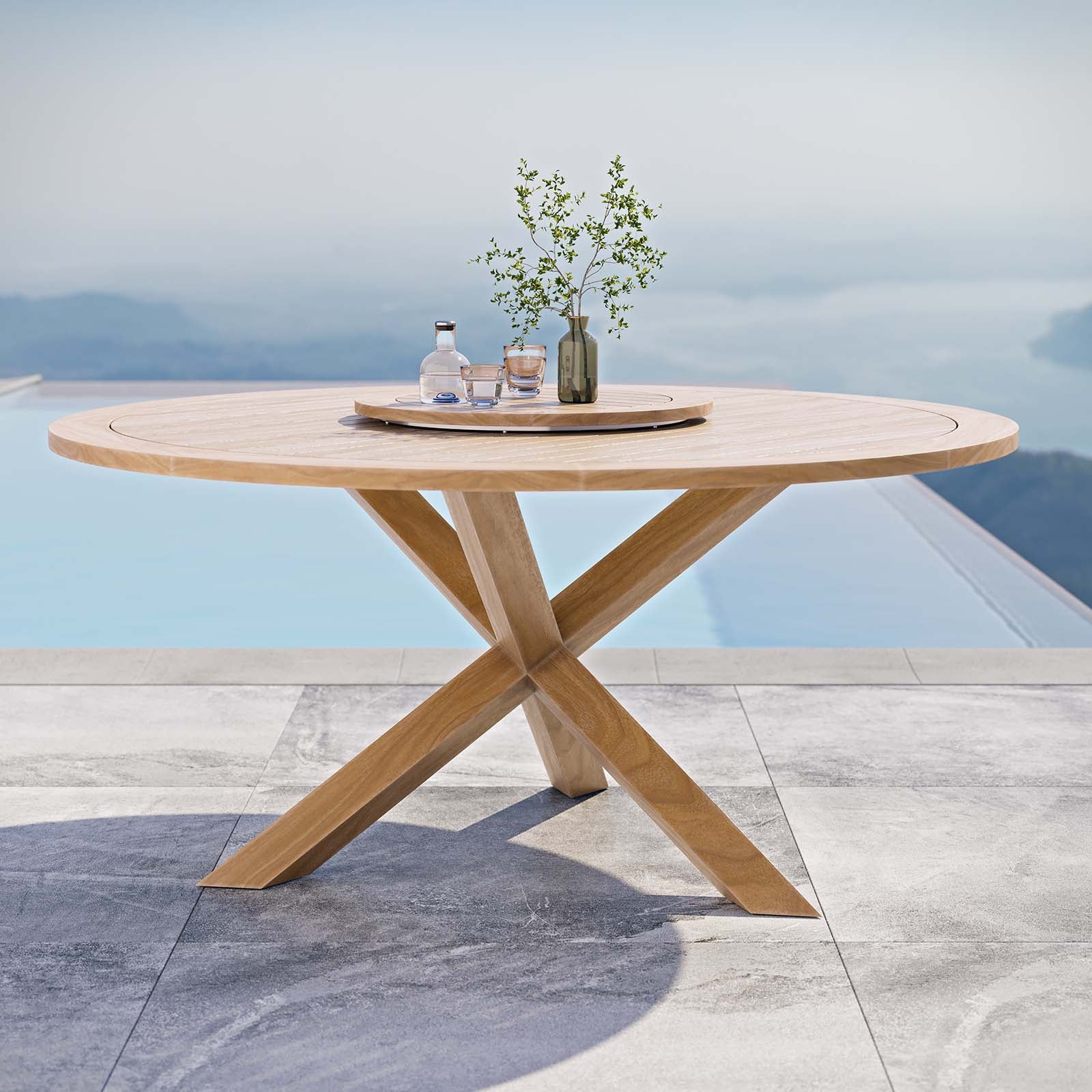 Wellspring 63" Outdoor Patio Teak Wood Dining Table - East Shore Modern Home Furnishings