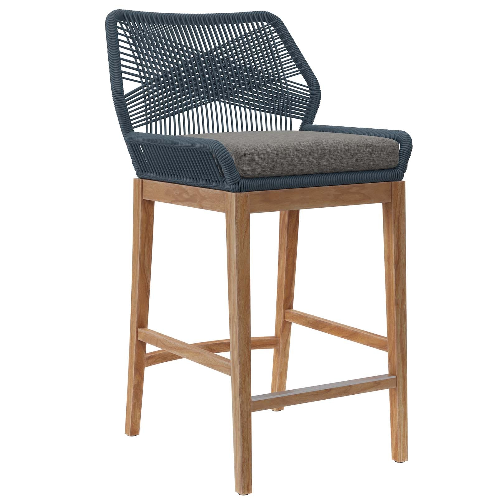 Wellspring Outdoor Patio Teak Wood Bar Stool - East Shore Modern Home Furnishings