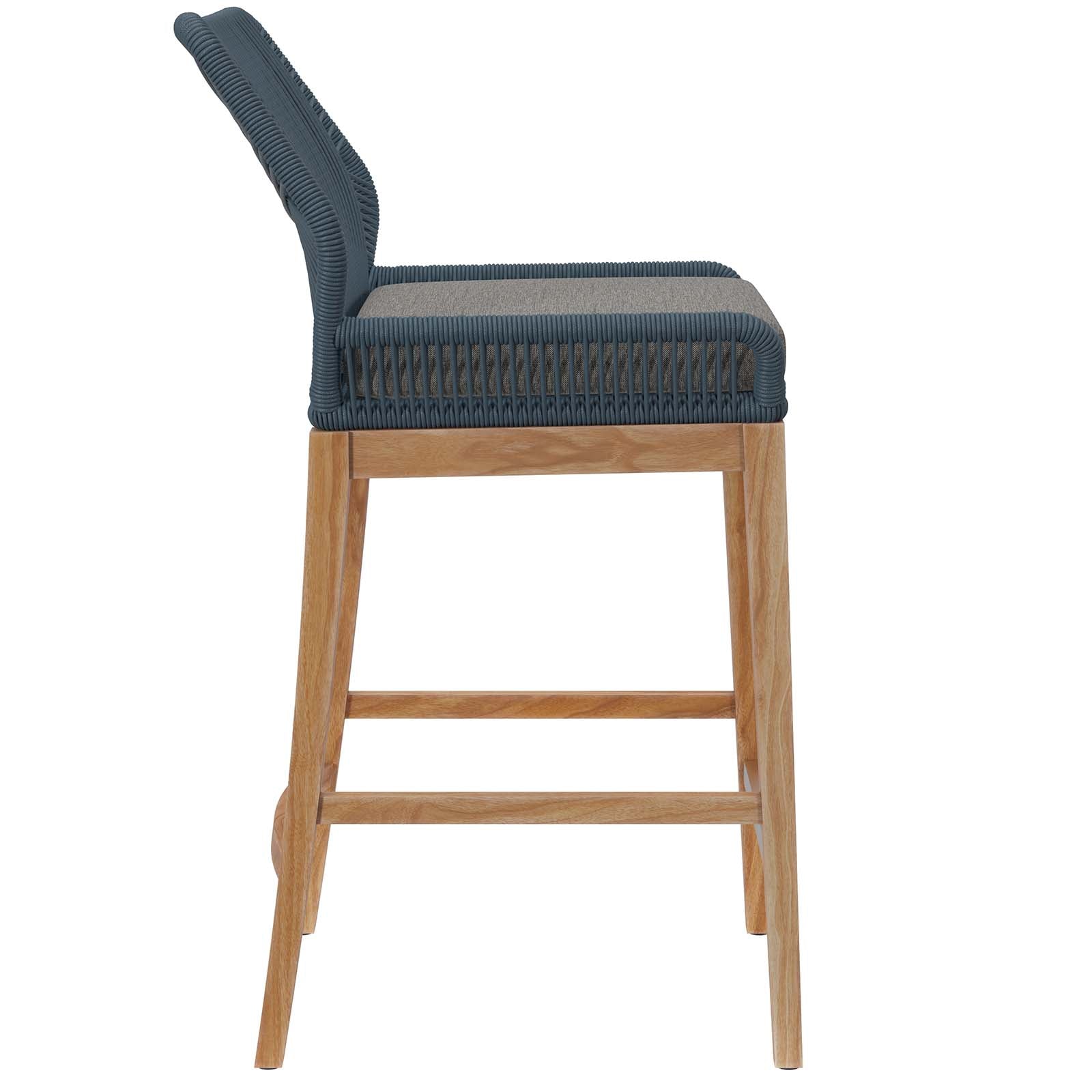 Wellspring Outdoor Patio Teak Wood Bar Stool - East Shore Modern Home Furnishings