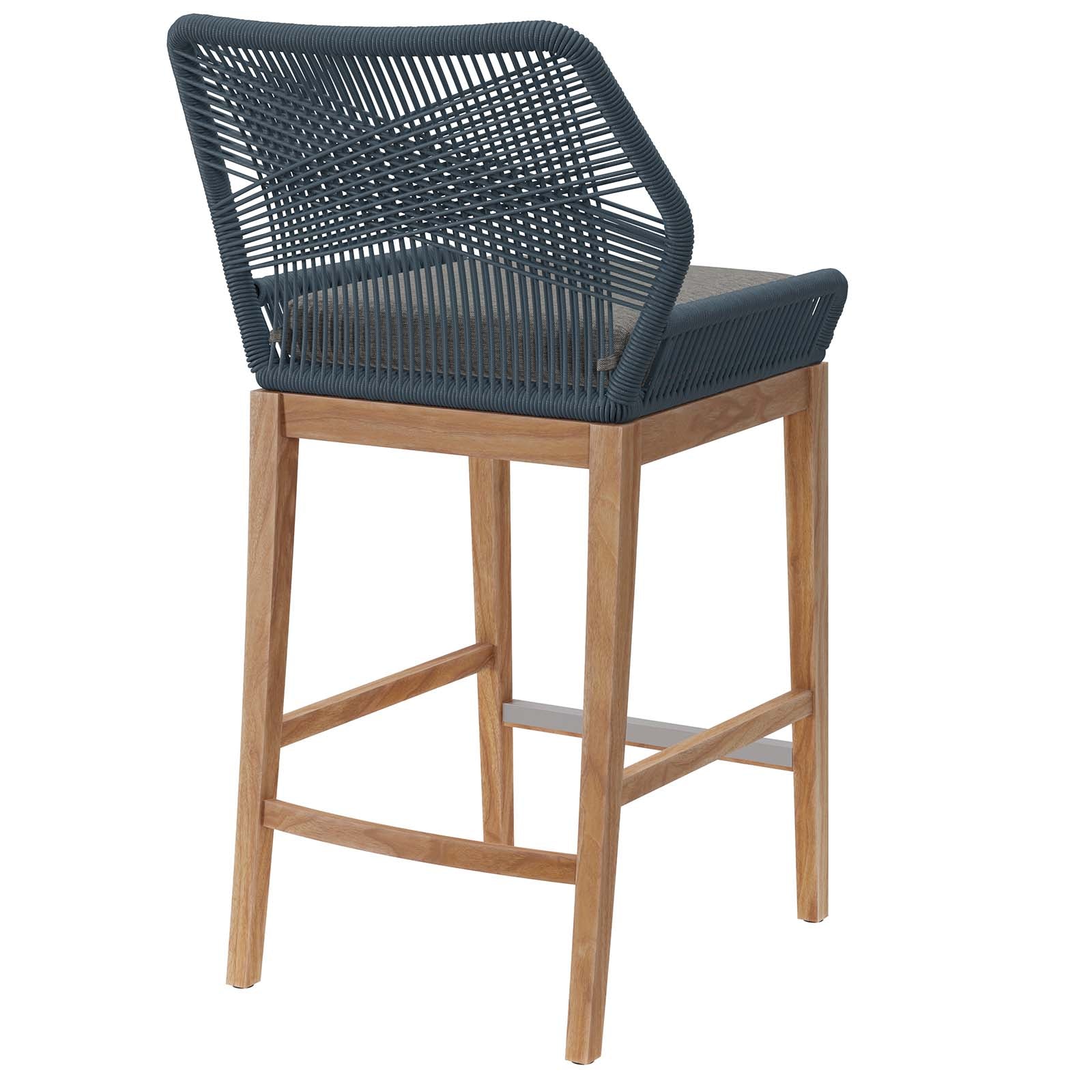 Wellspring Outdoor Patio Teak Wood Bar Stool - East Shore Modern Home Furnishings