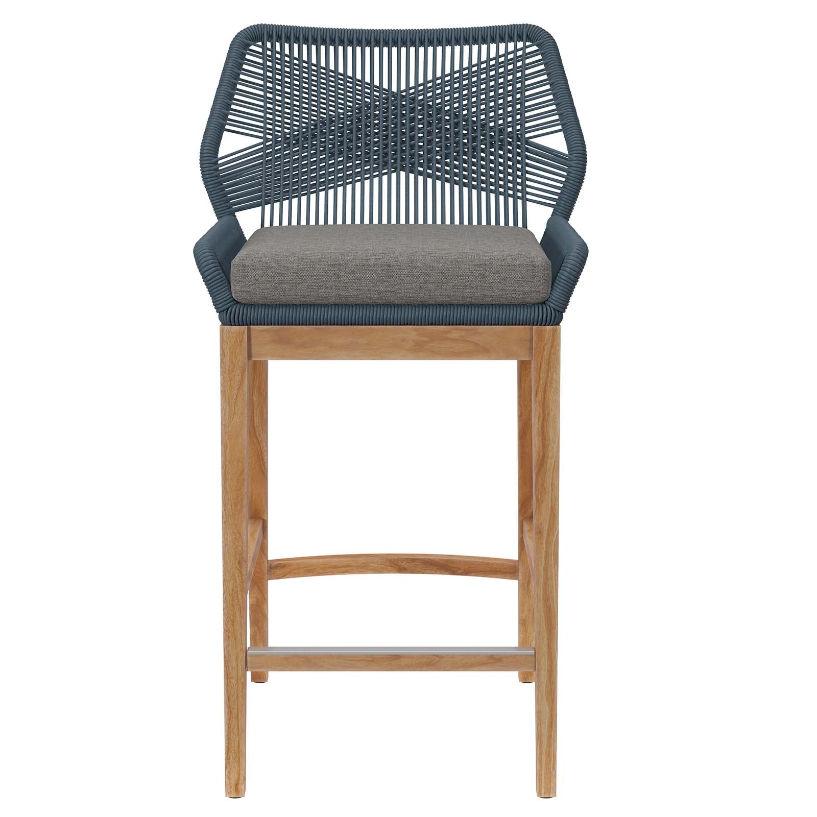 Wellspring Outdoor Patio Teak Wood Bar Stool - East Shore Modern Home Furnishings