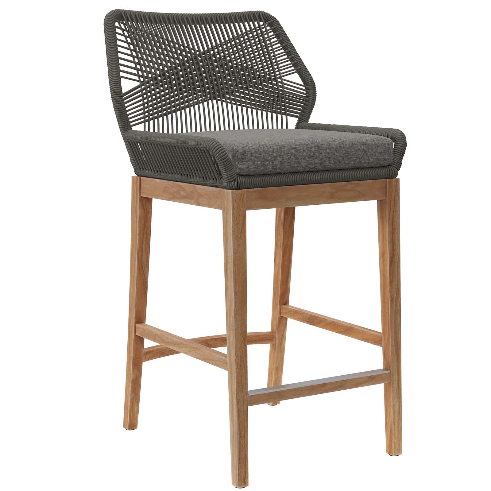 Wellspring Outdoor Patio Teak Wood Bar Stool - East Shore Modern Home Furnishings