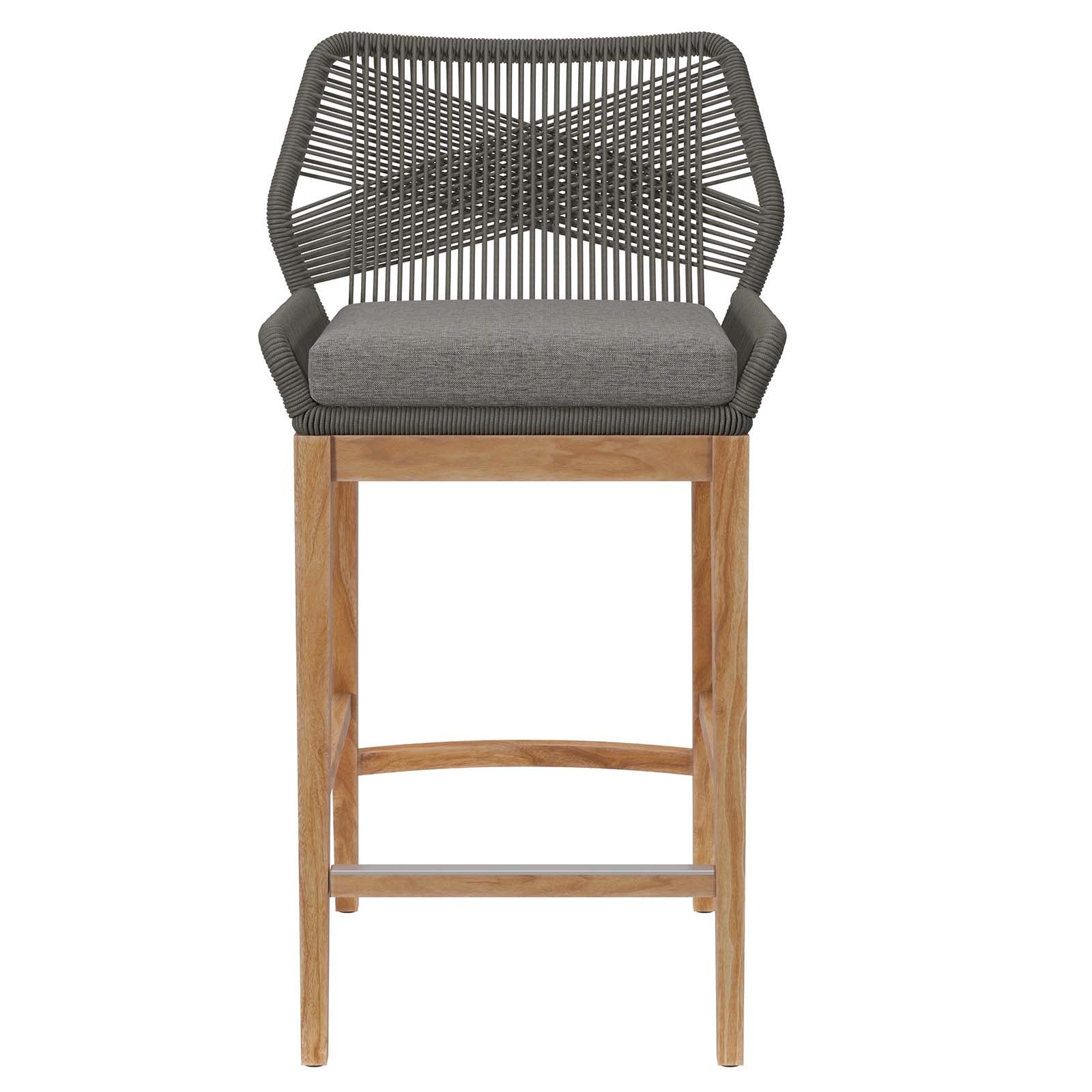 Wellspring Outdoor Patio Teak Wood Bar Stool - East Shore Modern Home Furnishings