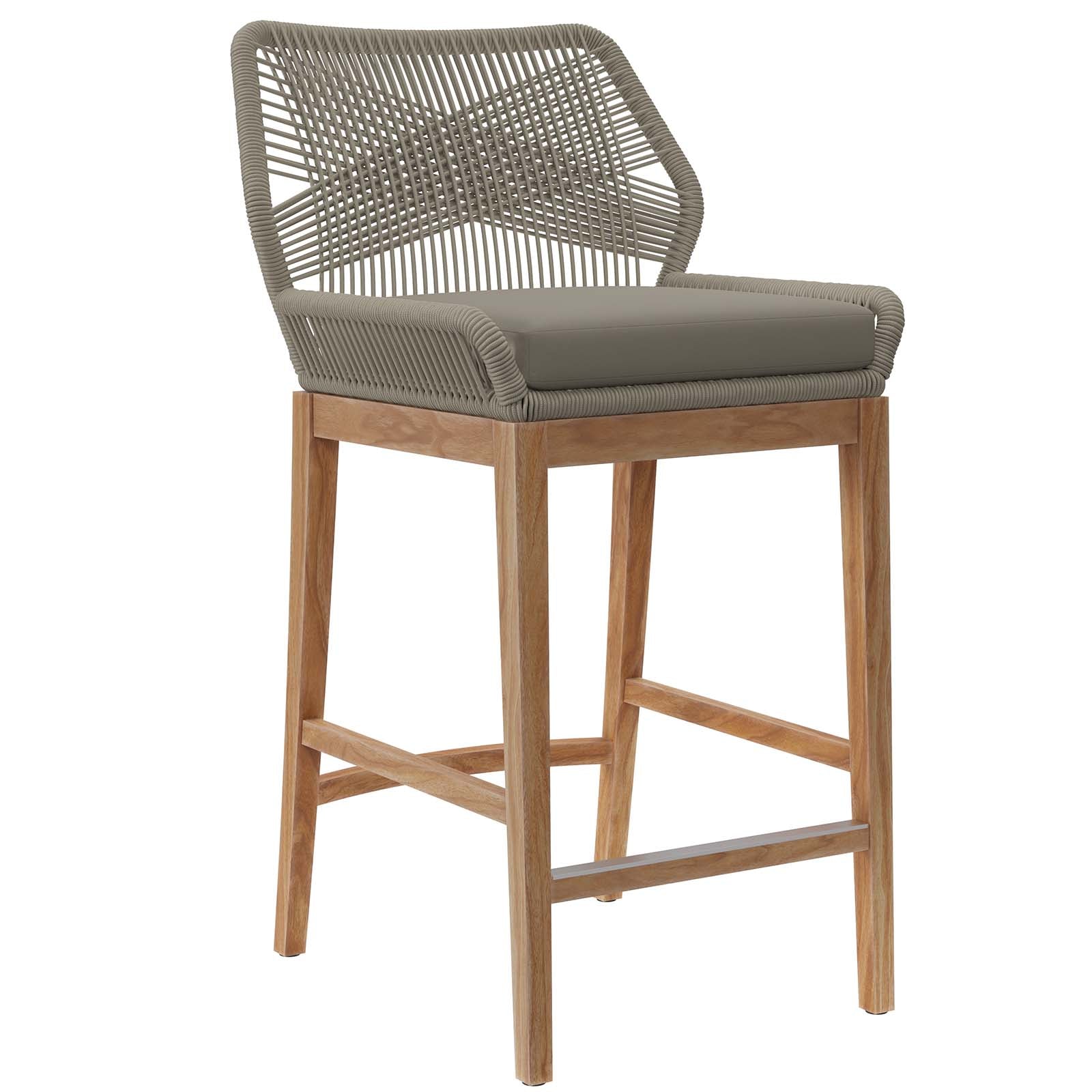 Wellspring Outdoor Patio Teak Wood Bar Stool - East Shore Modern Home Furnishings