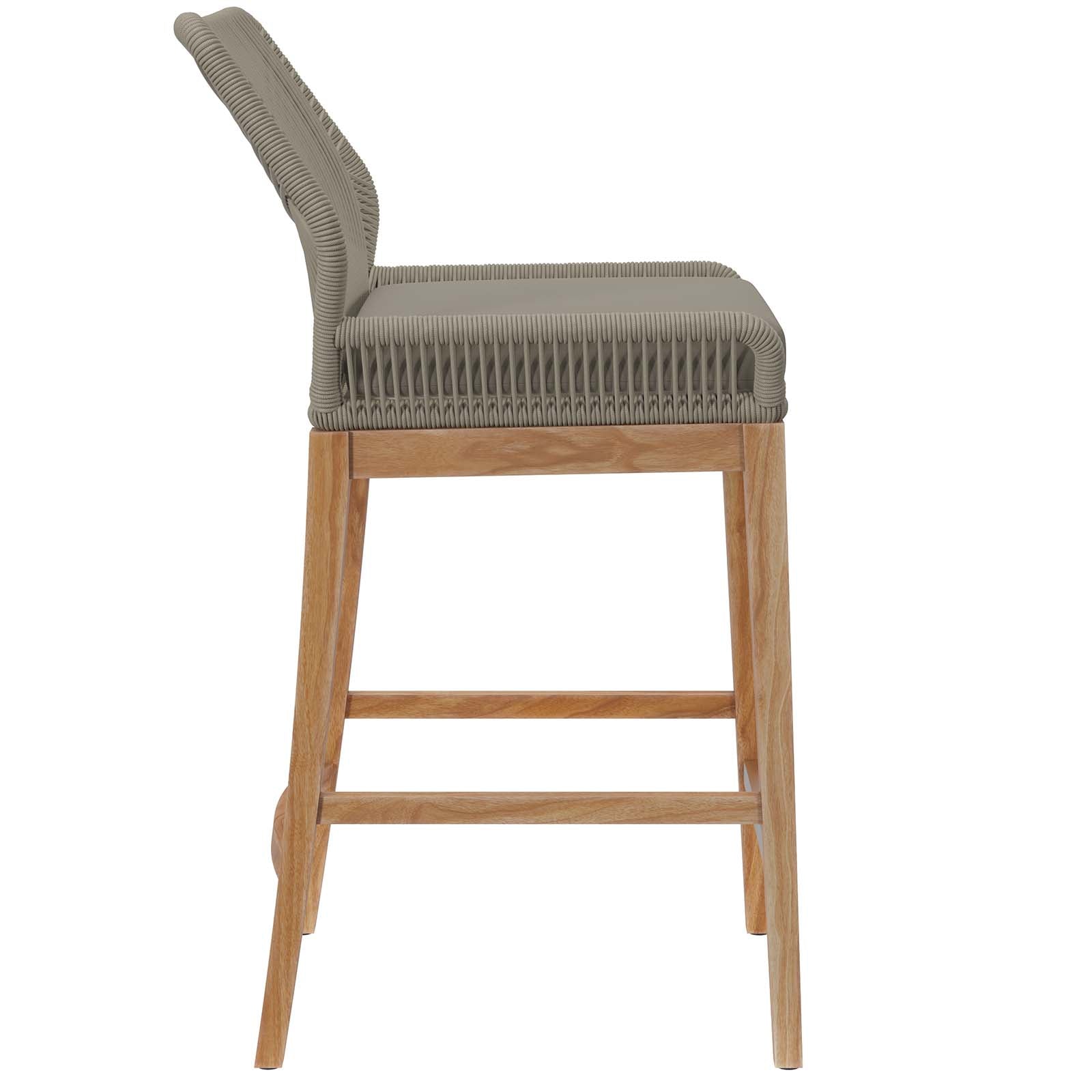 Wellspring Outdoor Patio Teak Wood Bar Stool - East Shore Modern Home Furnishings