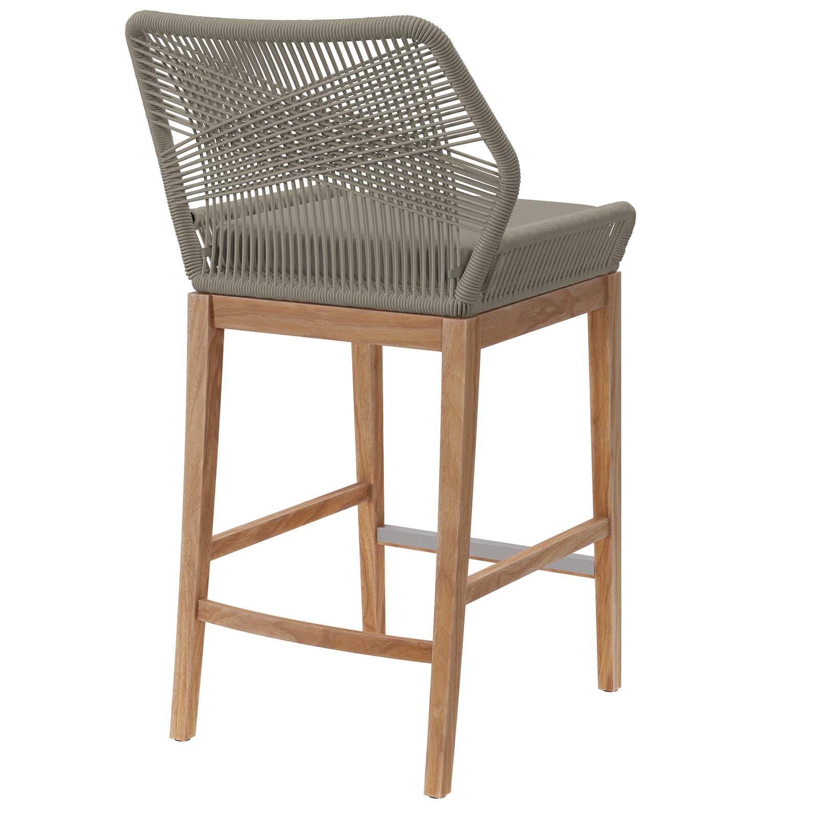 Wellspring Outdoor Patio Teak Wood Bar Stool - East Shore Modern Home Furnishings