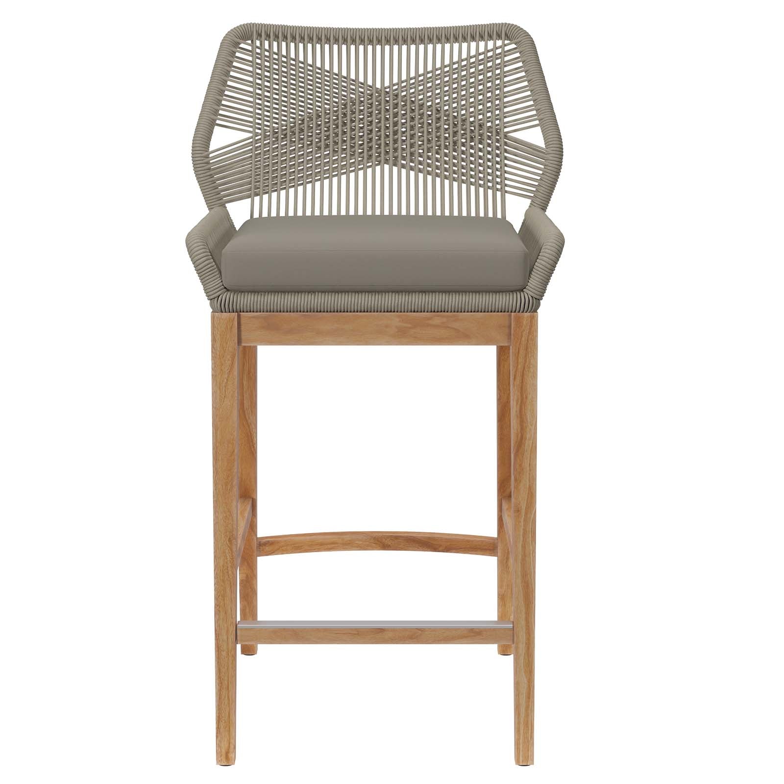 Wellspring Outdoor Patio Teak Wood Bar Stool - East Shore Modern Home Furnishings