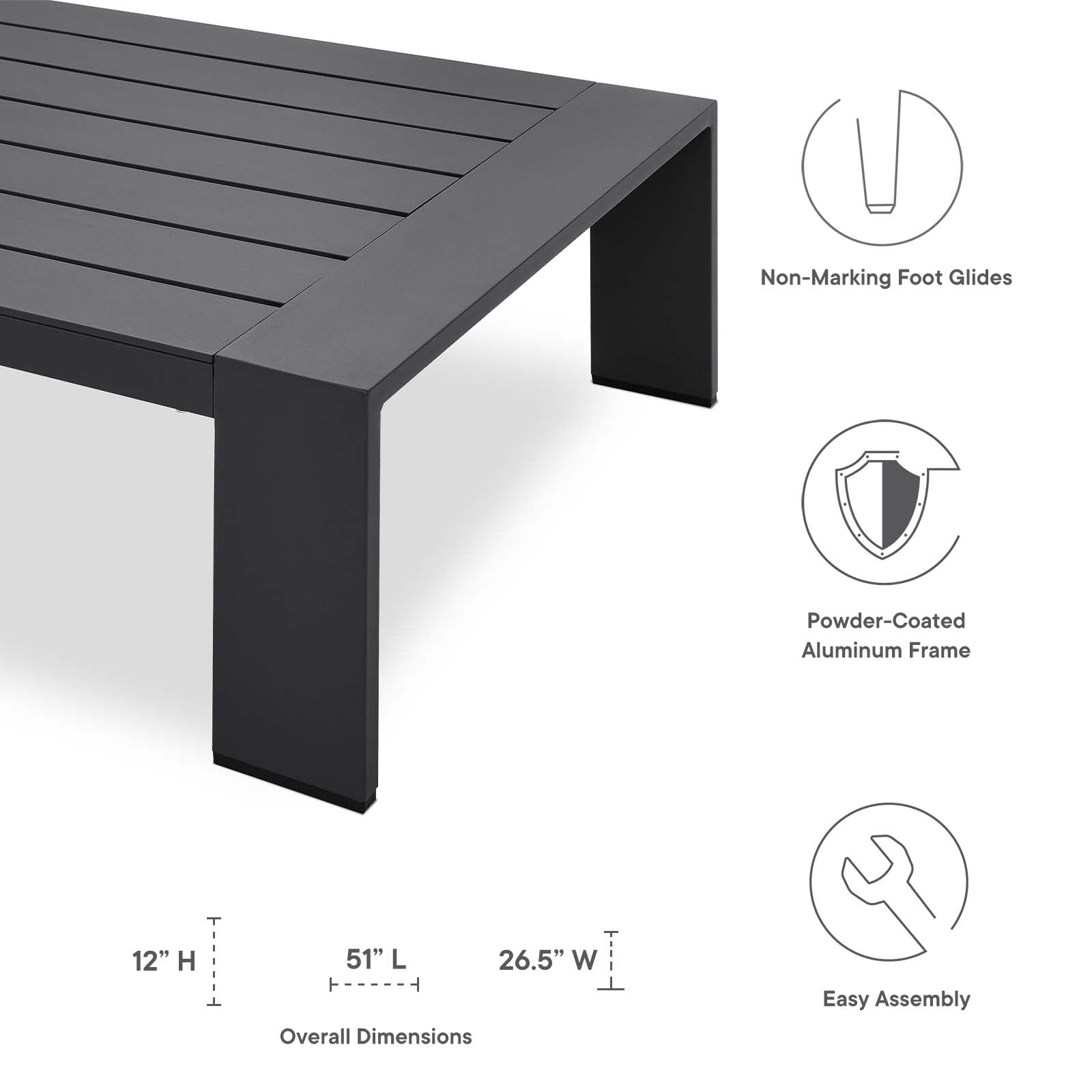 Tahoe Outdoor Patio Powder-Coated Aluminum 3-Piece Set - East Shore Modern Home Furnishings