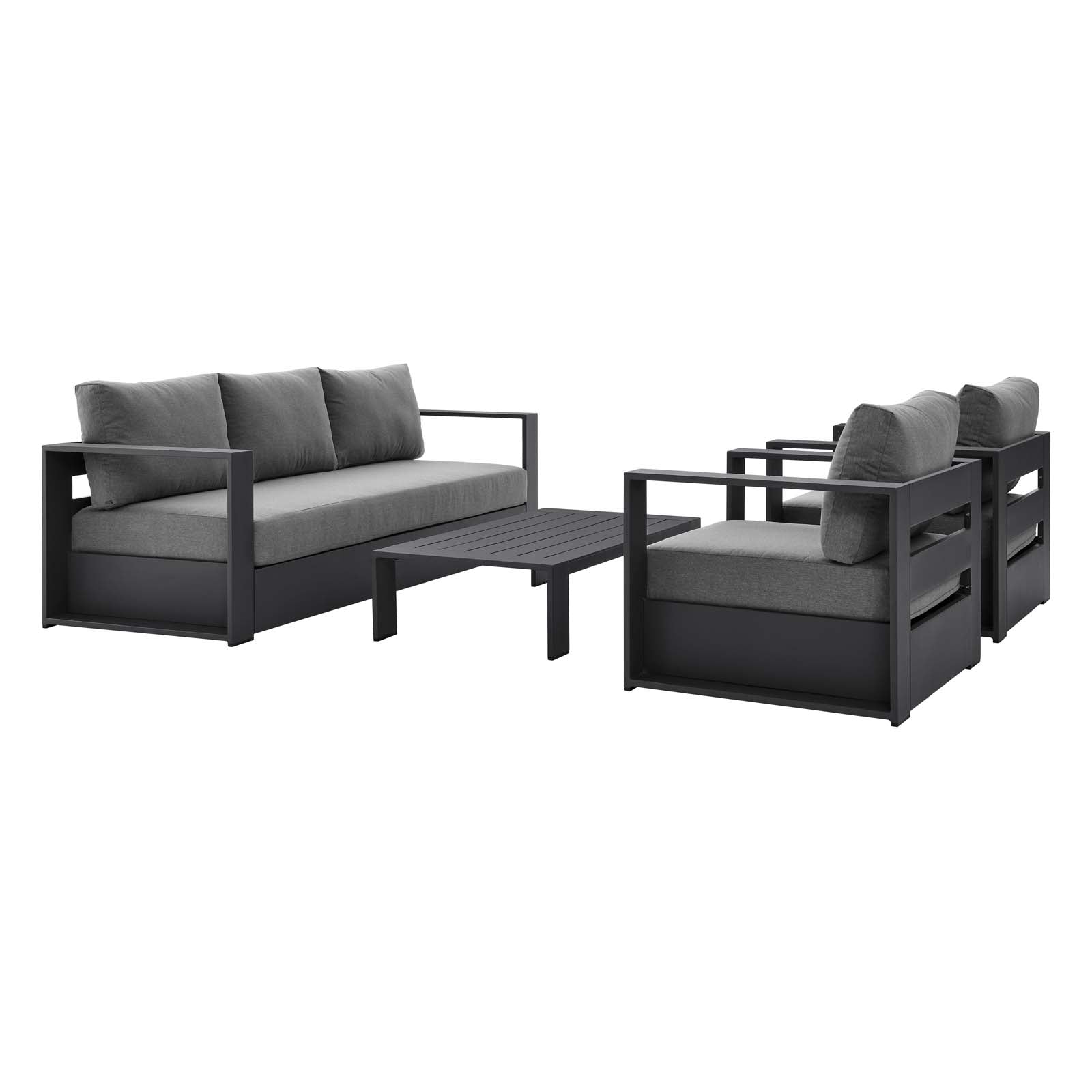 Tahoe Outdoor Patio Powder-Coated Aluminum 4-Piece Set - East Shore Modern Home Furnishings