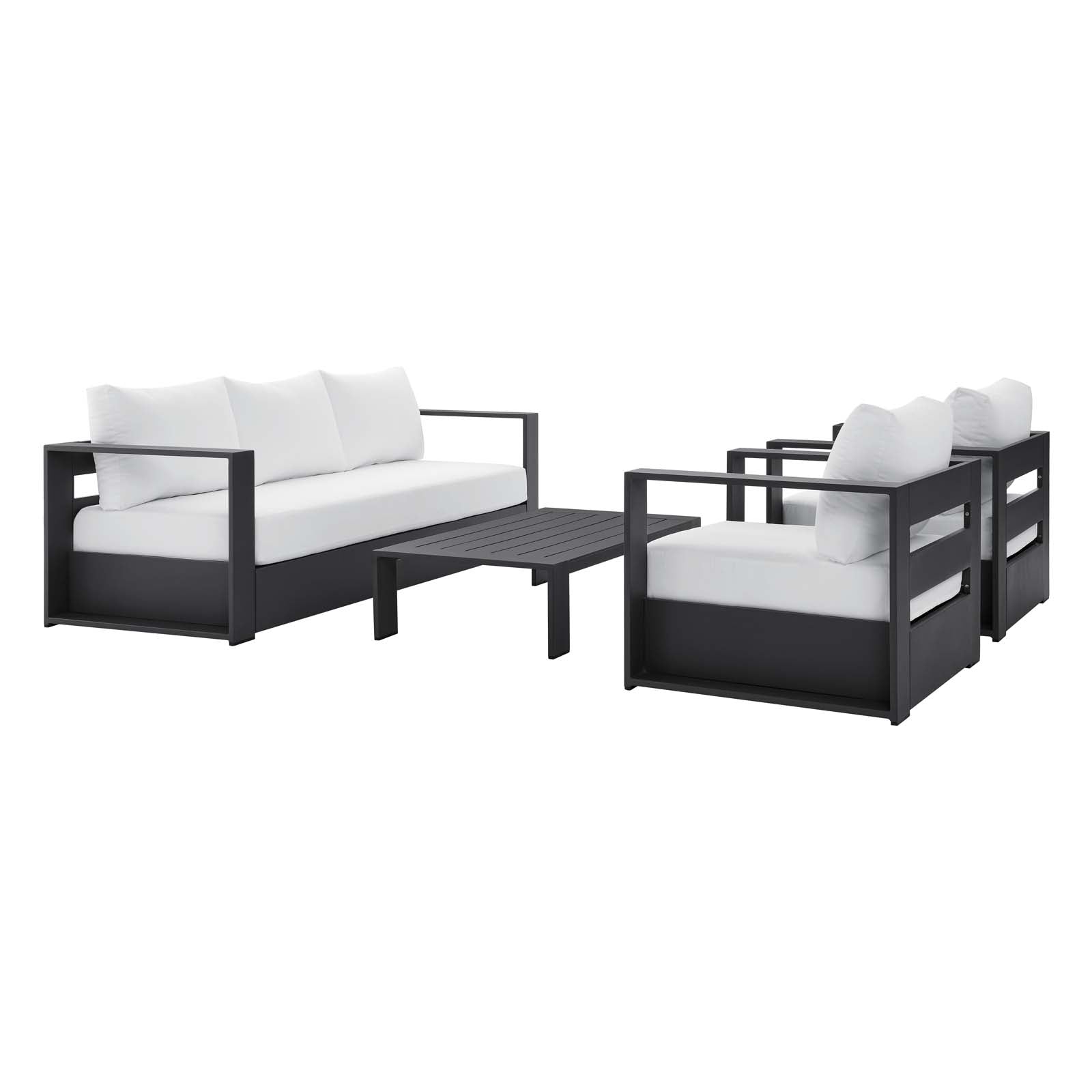 Tahoe Outdoor Patio Powder-Coated Aluminum 4-Piece Set - East Shore Modern Home Furnishings