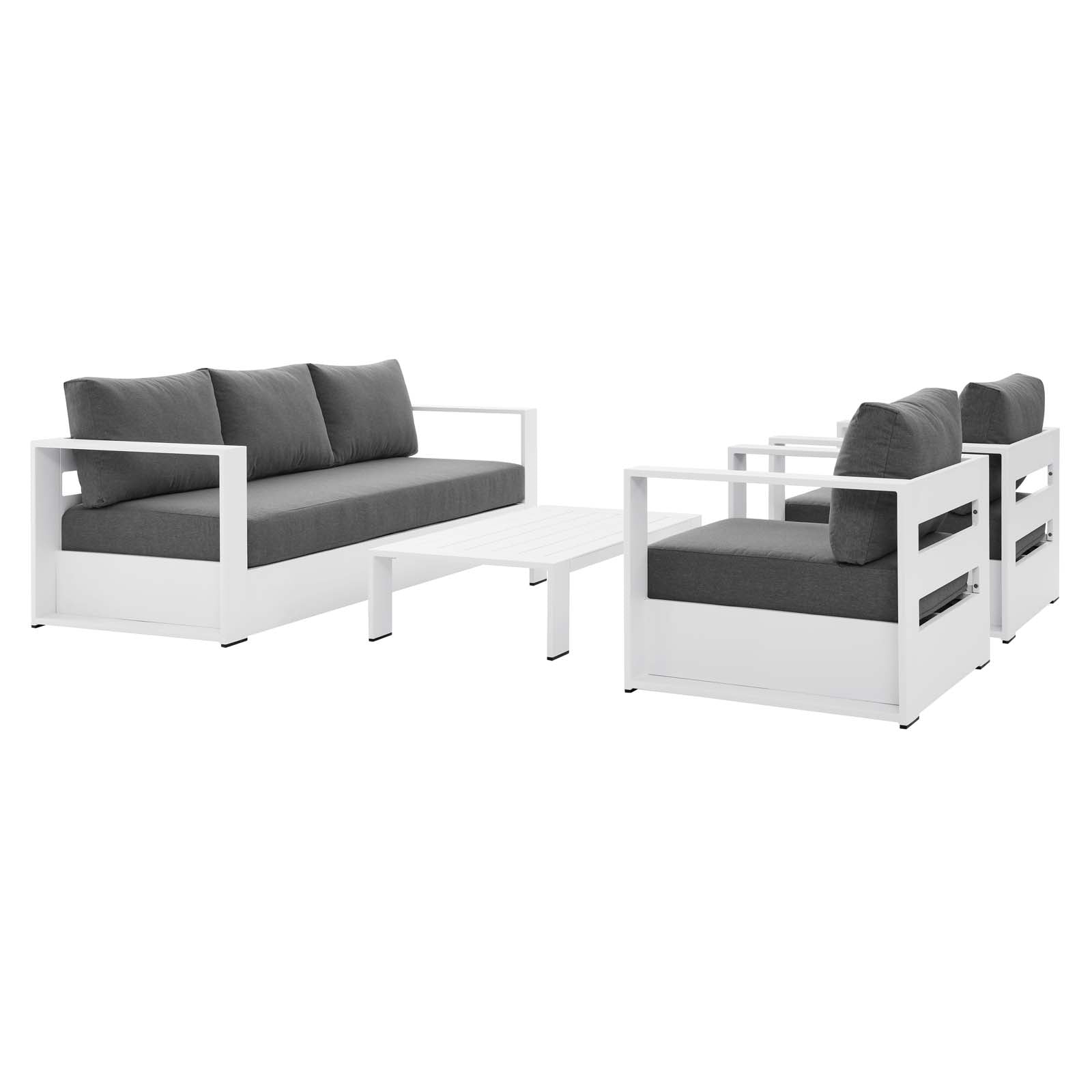 Tahoe Outdoor Patio Powder-Coated Aluminum 4-Piece Set - East Shore Modern Home Furnishings