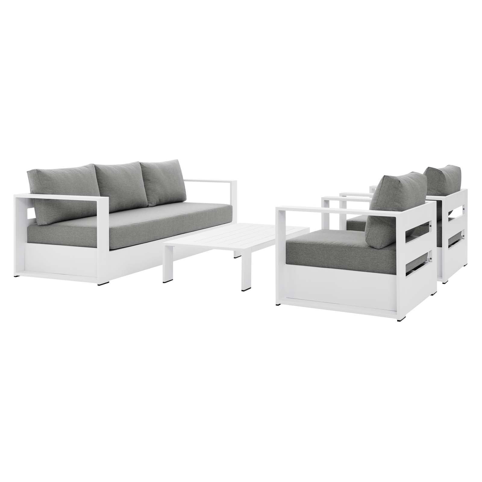 Tahoe Outdoor Patio Powder-Coated Aluminum 4-Piece Set - East Shore Modern Home Furnishings