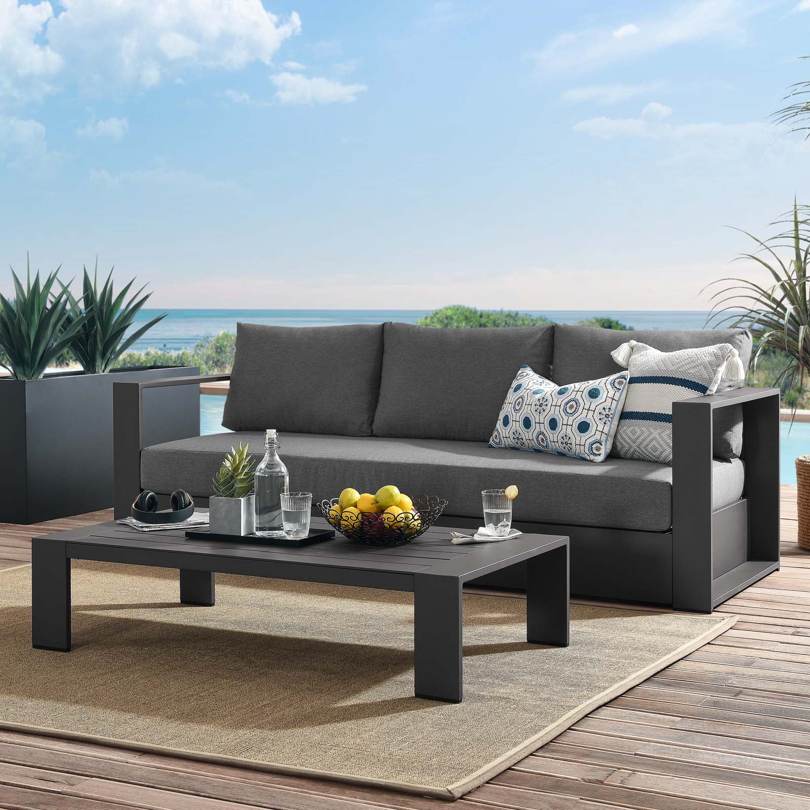 Tahoe Outdoor Patio Powder-Coated Aluminum 2-Piece Set - East Shore Modern Home Furnishings