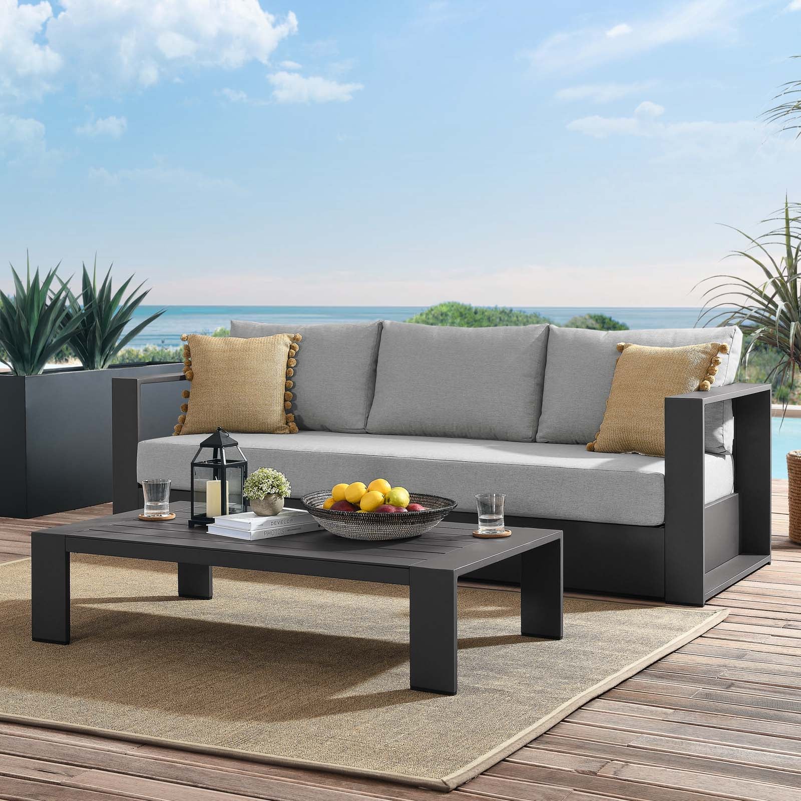 Tahoe Outdoor Patio Powder-Coated Aluminum 2-Piece Set - East Shore Modern Home Furnishings