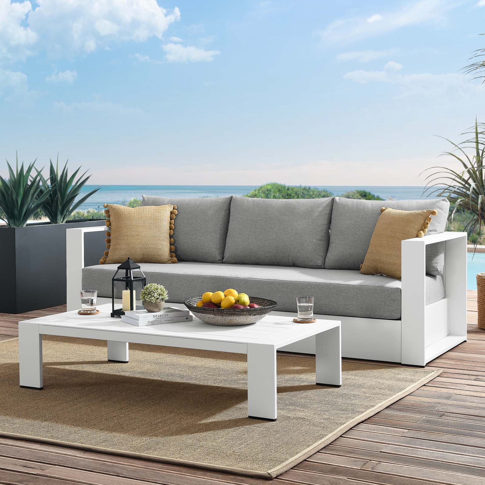 Tahoe Outdoor Patio Powder-Coated Aluminum 2-Piece Set - East Shore Modern Home Furnishings