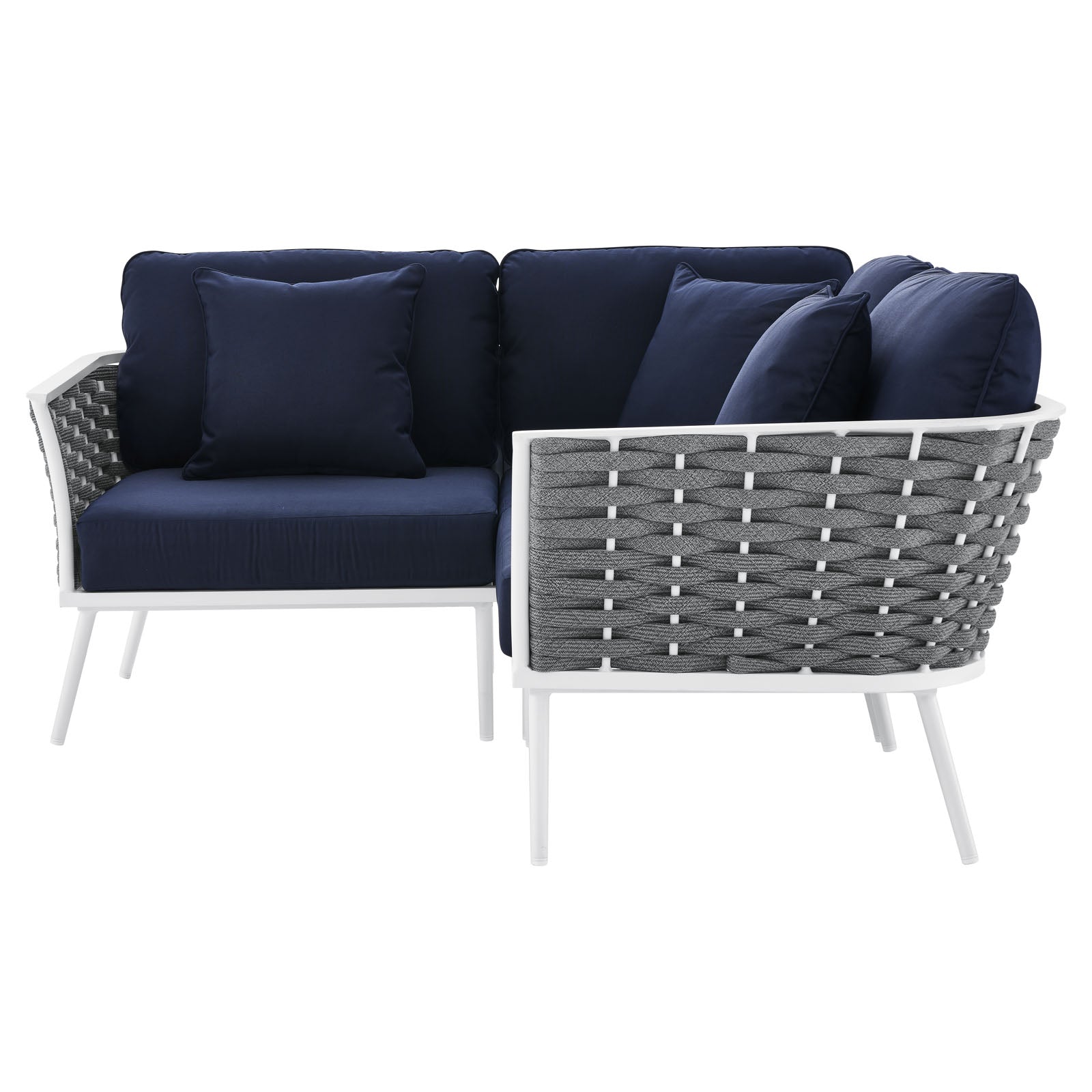 Stance Outdoor Patio Aluminum Small Sectional Sofa - East Shore Modern Home Furnishings