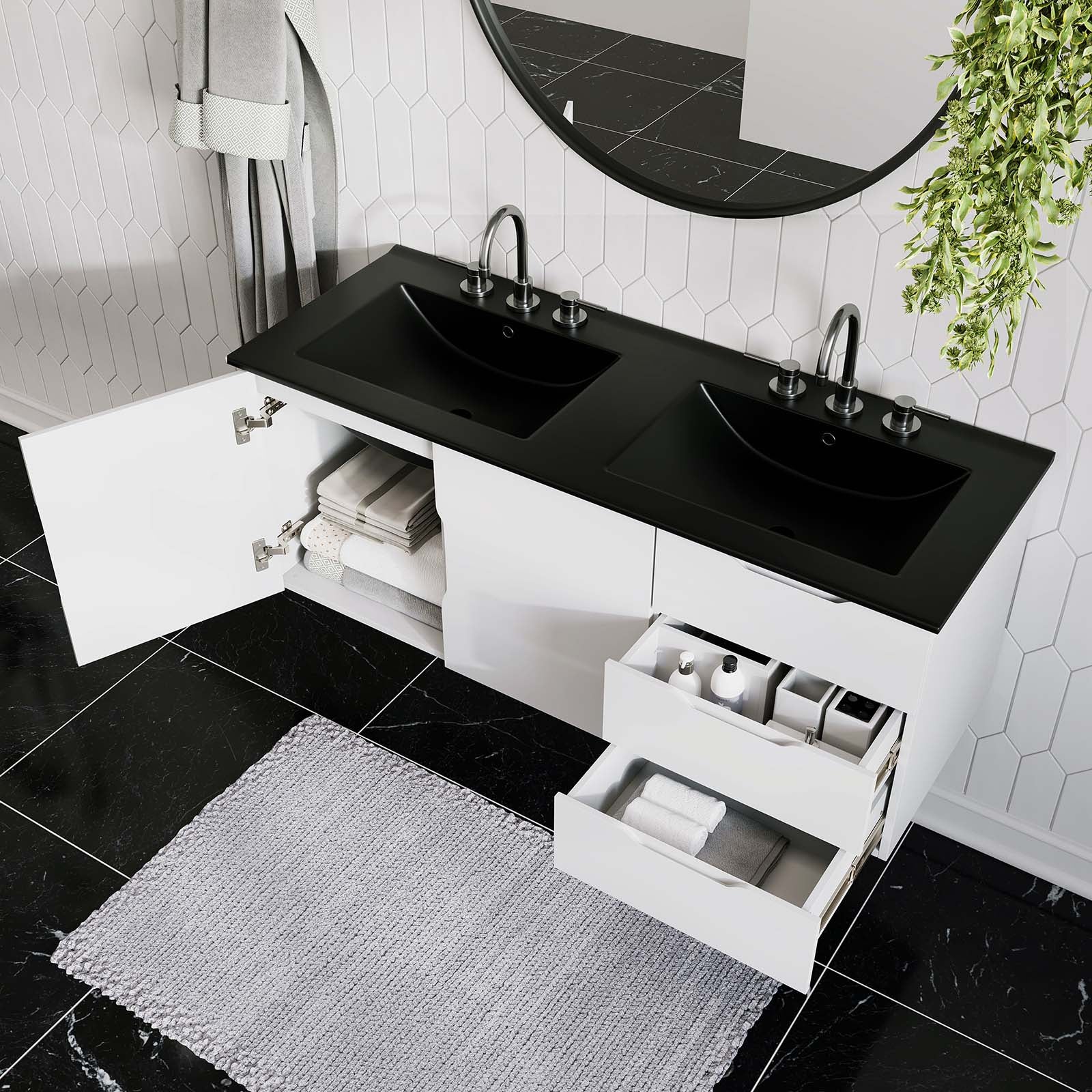 Vitality 48" Double Sink Bathroom Vanity - East Shore Modern Home Furnishings