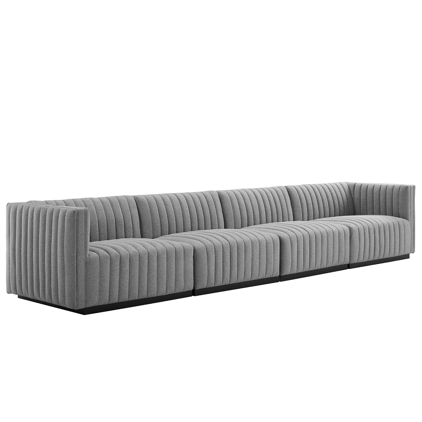 Conjure Channel Tufted Upholstered Fabric 4-Piece Sofa - East Shore Modern Home Furnishings