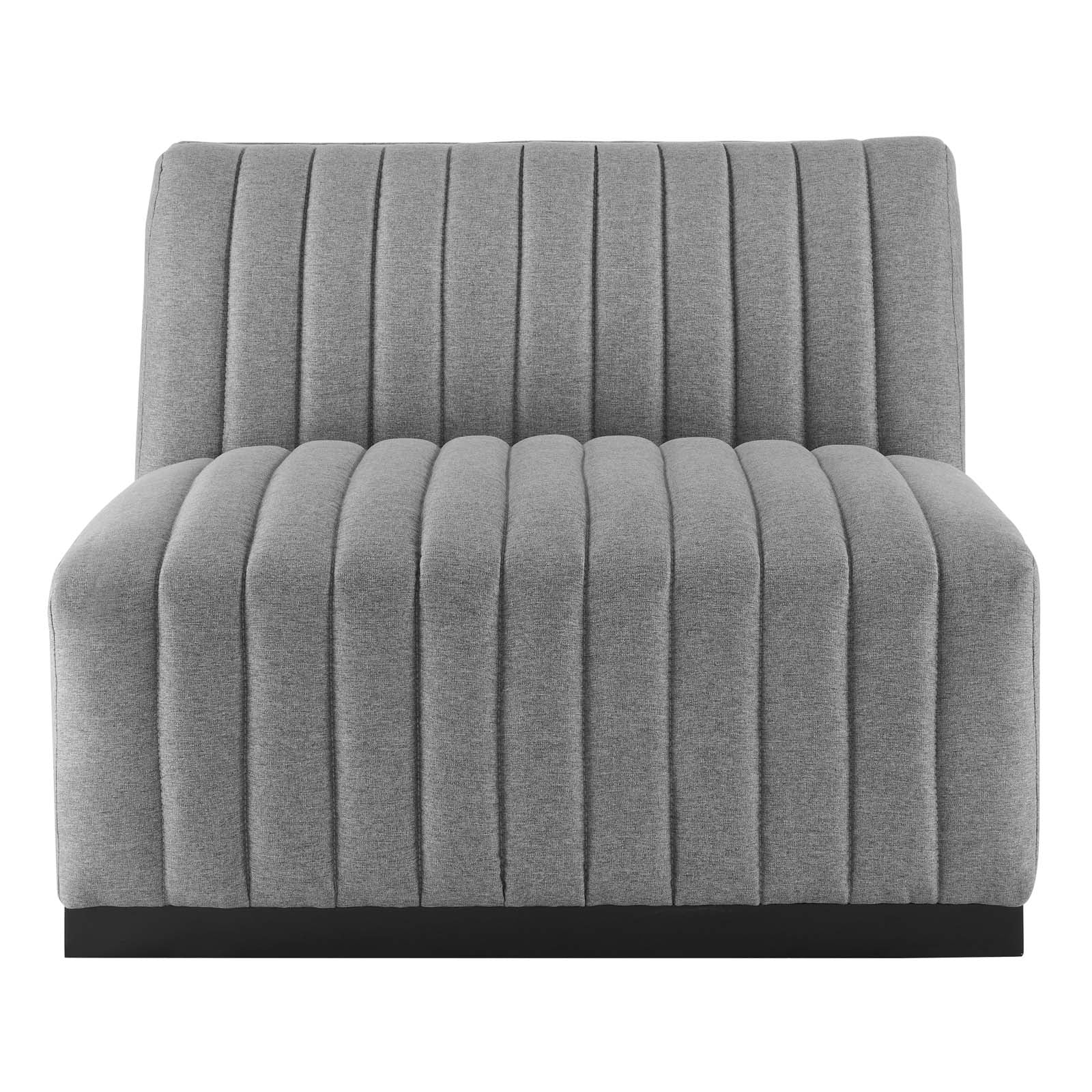 Conjure Channel Tufted Upholstered Fabric 4-Piece L-Shaped Sectional - East Shore Modern Home Furnishings