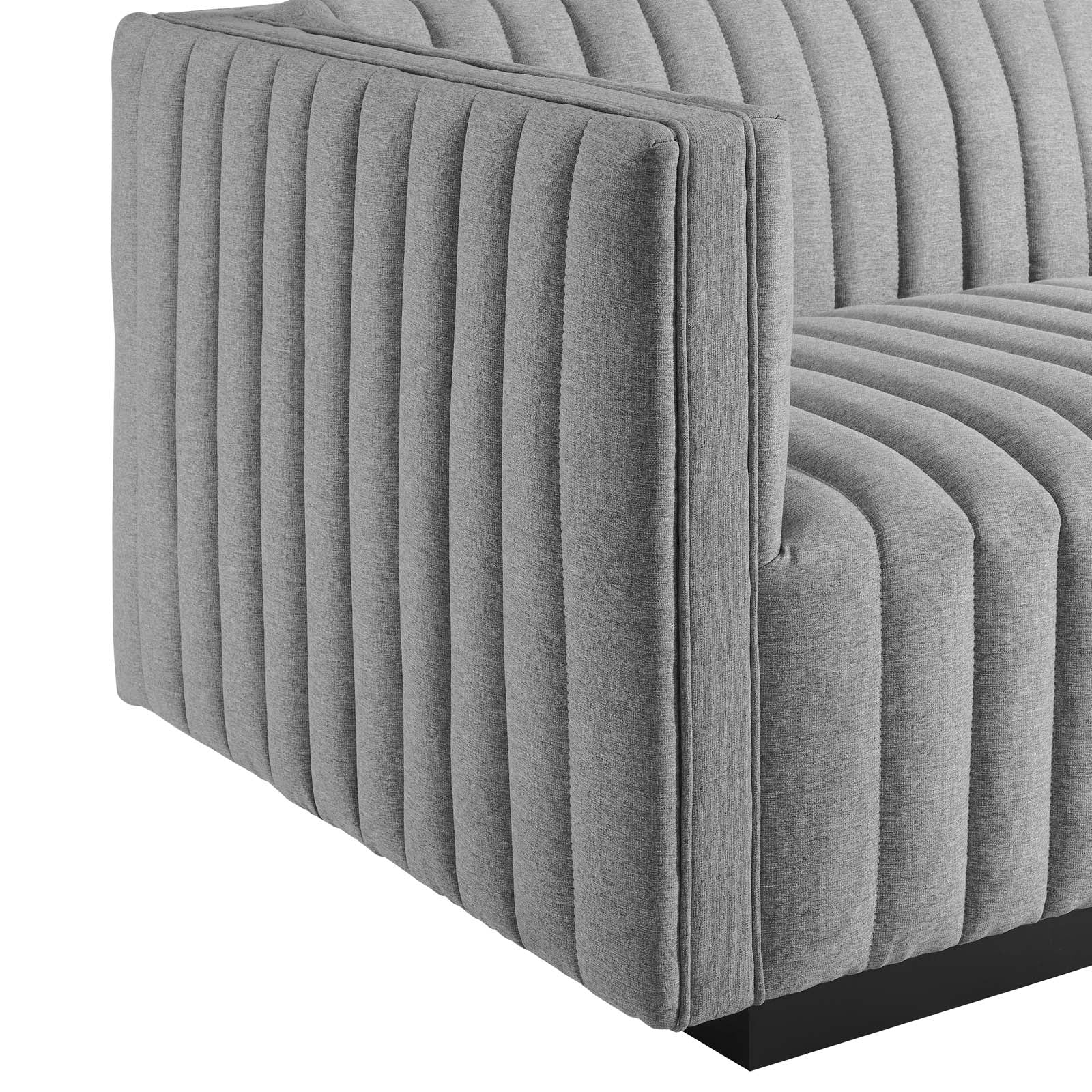Conjure Channel Tufted Upholstered Fabric 5-Piece L-Shaped Sectional - East Shore Modern Home Furnishings