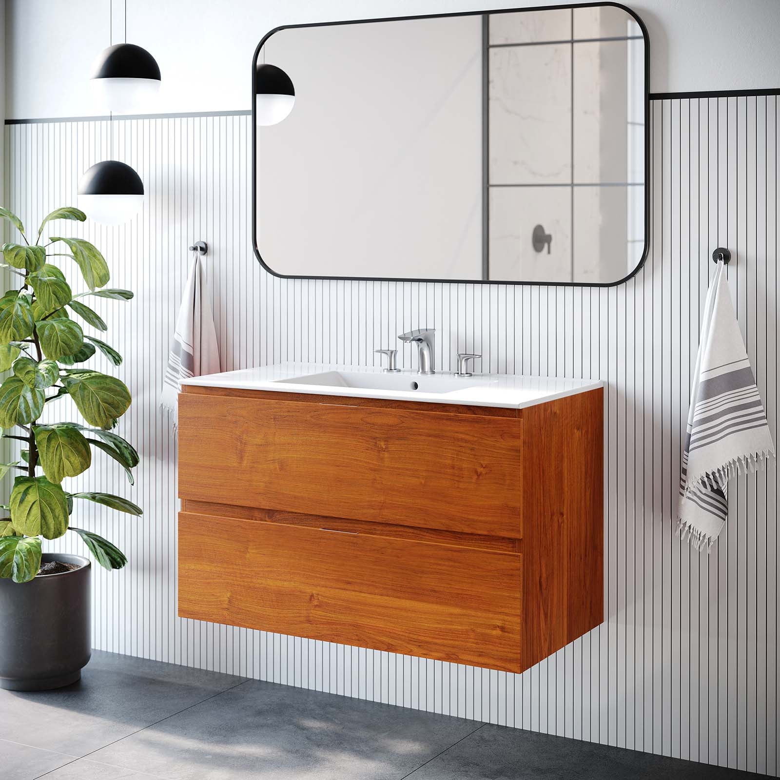 Scenic 36" Wall-Mount Bathroom Vanity - East Shore Modern Home Furnishings