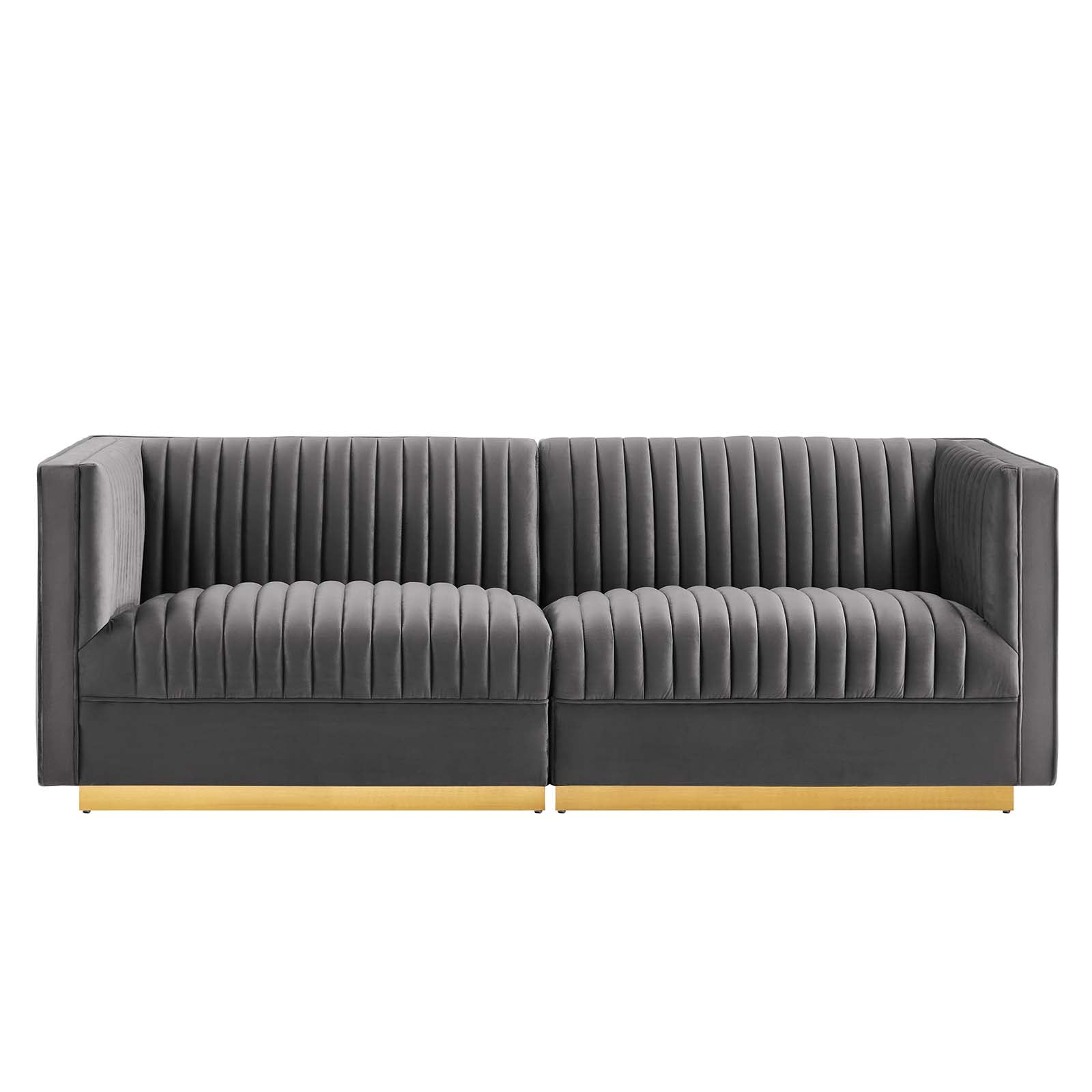 Sanguine Channel Tufted Performance Velvet Modular Sectional Sofa Loveseat - East Shore Modern Home Furnishings