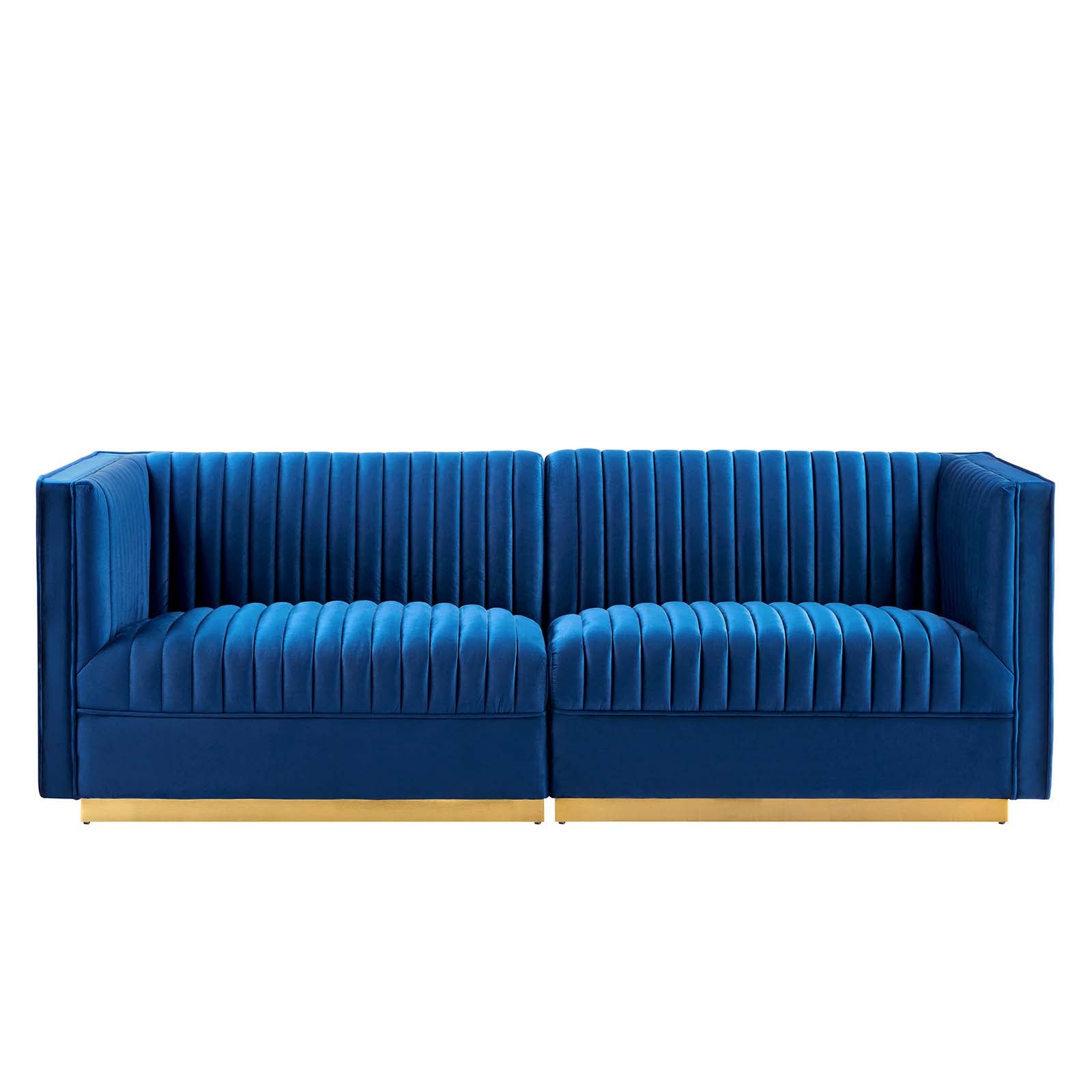 Sanguine Channel Tufted Performance Velvet Modular Sectional Sofa Loveseat - East Shore Modern Home Furnishings