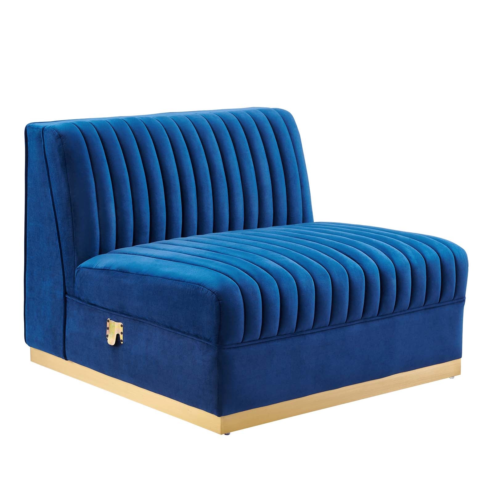 Sanguine Channel Tufted Performance Velvet 5-Piece Right-Facing Modular Sectional Sofa