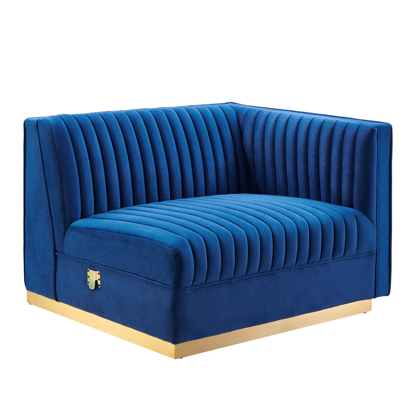 Sanguine Channel Tufted Performance Velvet 5-Piece Right-Facing Modular Sectional Sofa