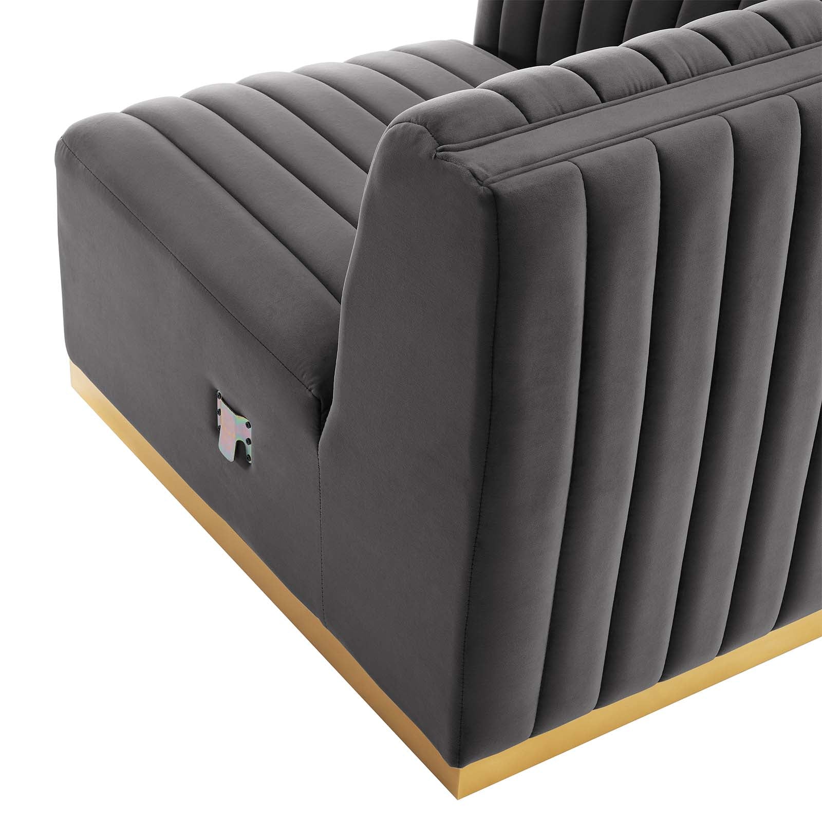 Conjure Channel Tufted Performance Velvet 5-Piece Sectional