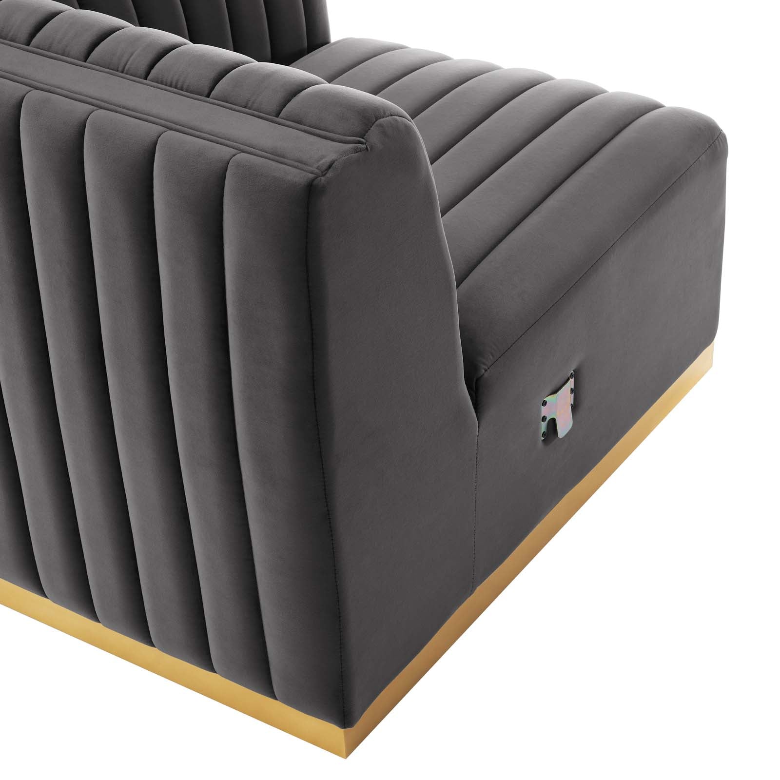 Conjure Channel Tufted Performance Velvet 5-Piece Sectional
