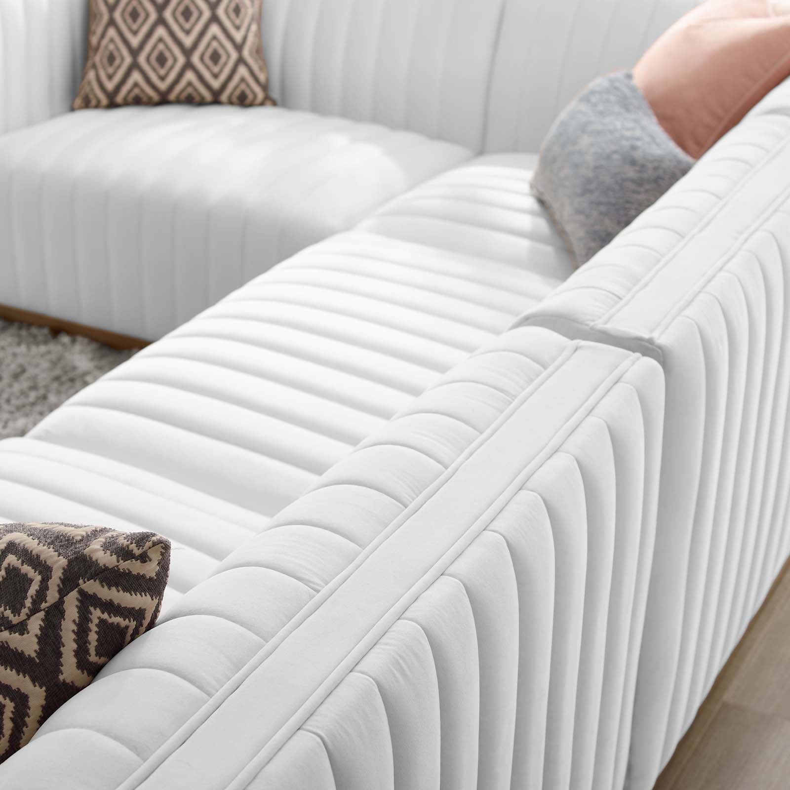 Conjure Channel Tufted Performance Velvet 5-Piece Sectional