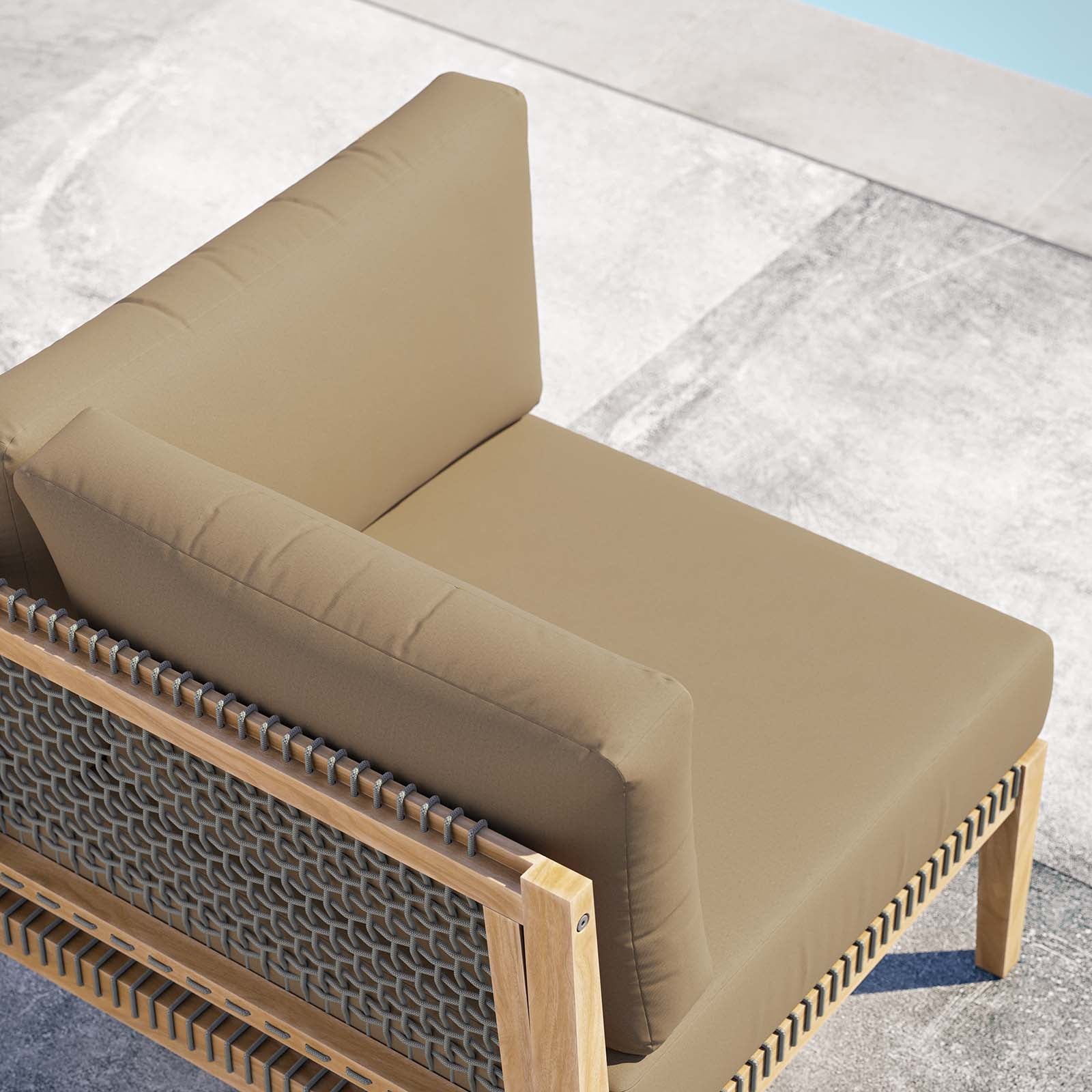 Clearwater Outdoor Patio Teak Wood Corner Chair - East Shore Modern Home Furnishings