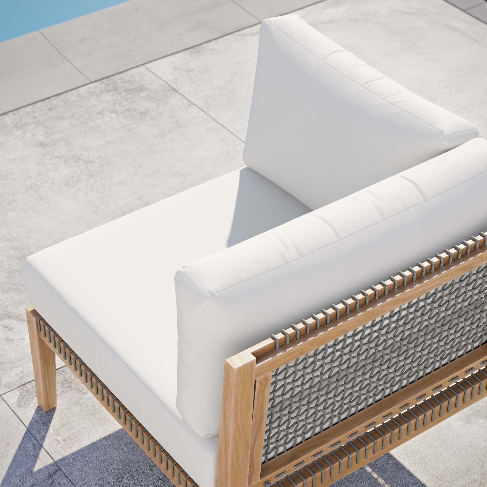 Clearwater Outdoor Patio Teak Wood Corner Chair - East Shore Modern Home Furnishings