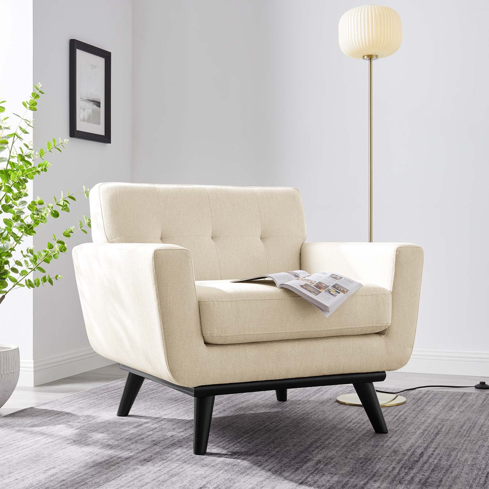 Engage Herringbone Fabric Armchair - East Shore Modern Home Furnishings